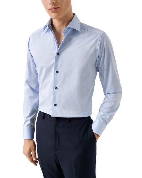 Eton Eton slimfit Medallion Effect Signature Twill Shirt Skjorte Lyseblå - chrismoa.no