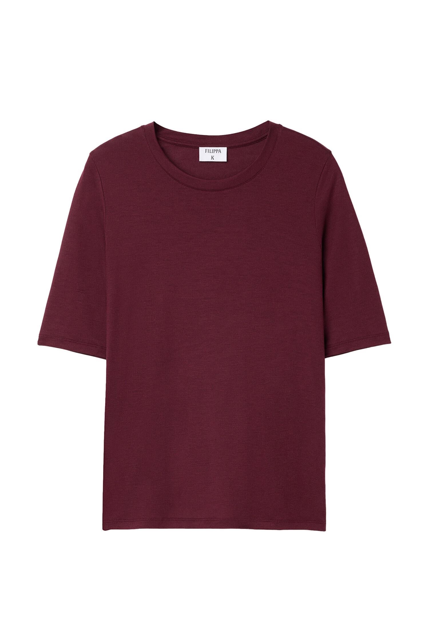 Filippa K Elena Tee T-Shirt Burgunder - chrismoa.no