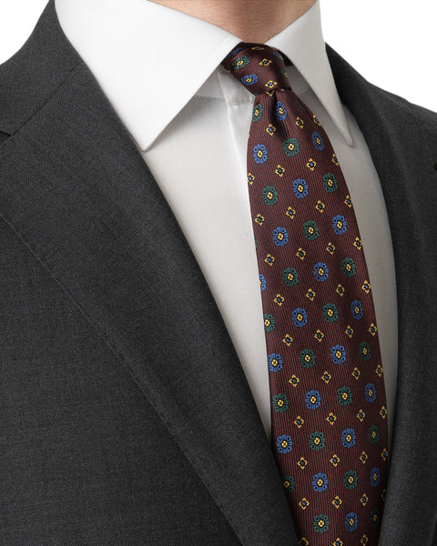 Eton Geometric woven silk tie Slips - chrismoa.no