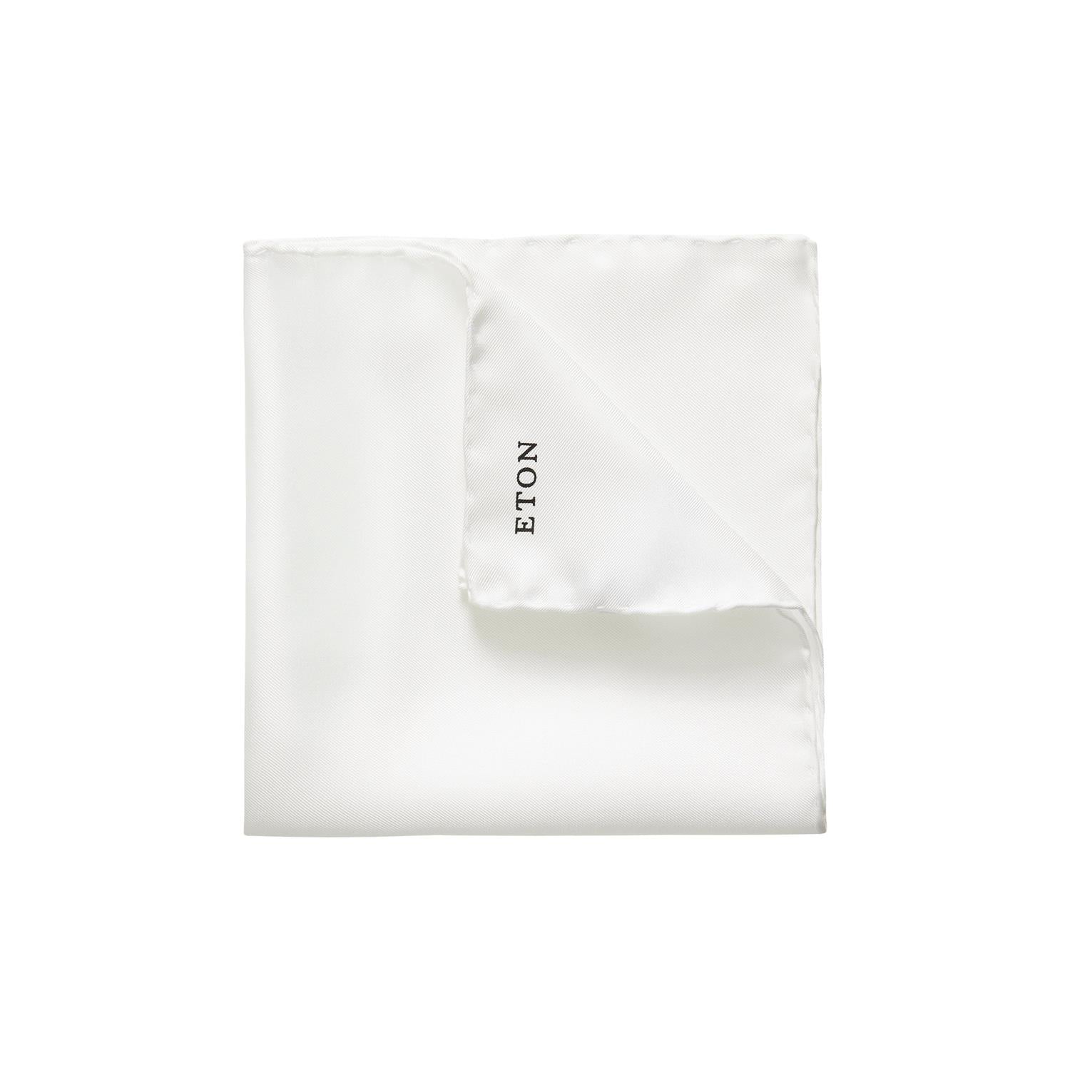 Eton White Silk Pocket Square Tørkle Hvit - chrismoa.no