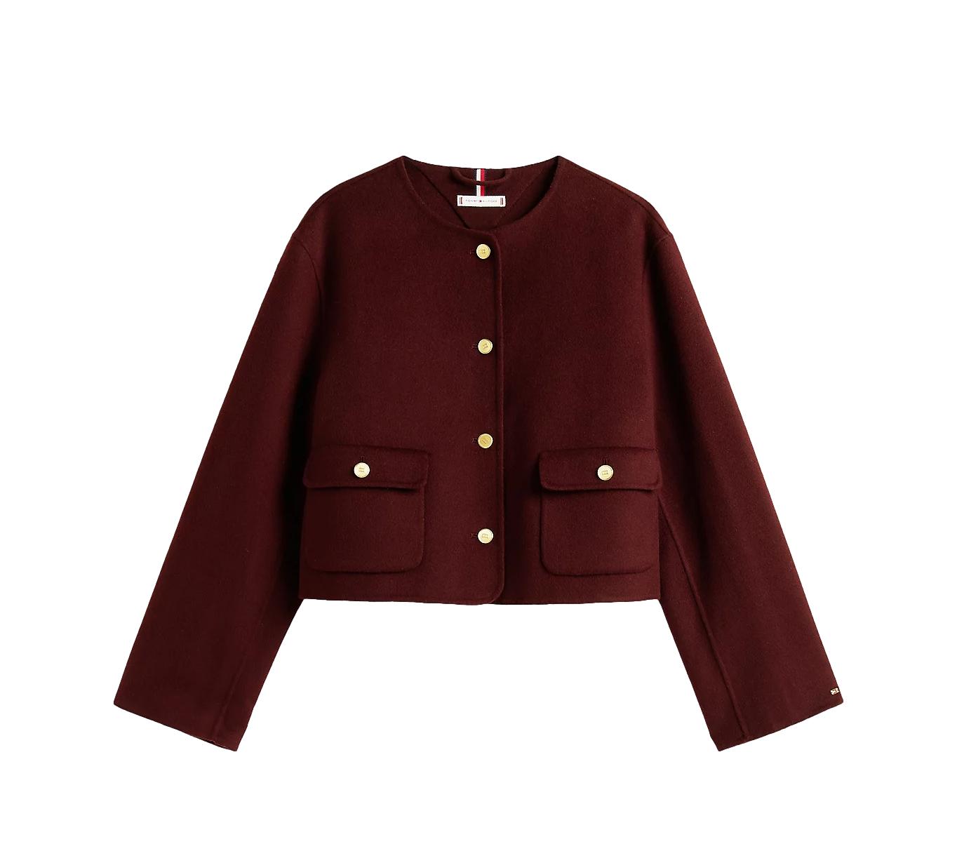 Tommy Hilfiger DF WOOL BLEND REG LADY JACKET Jakke Marine - chrismoa.no