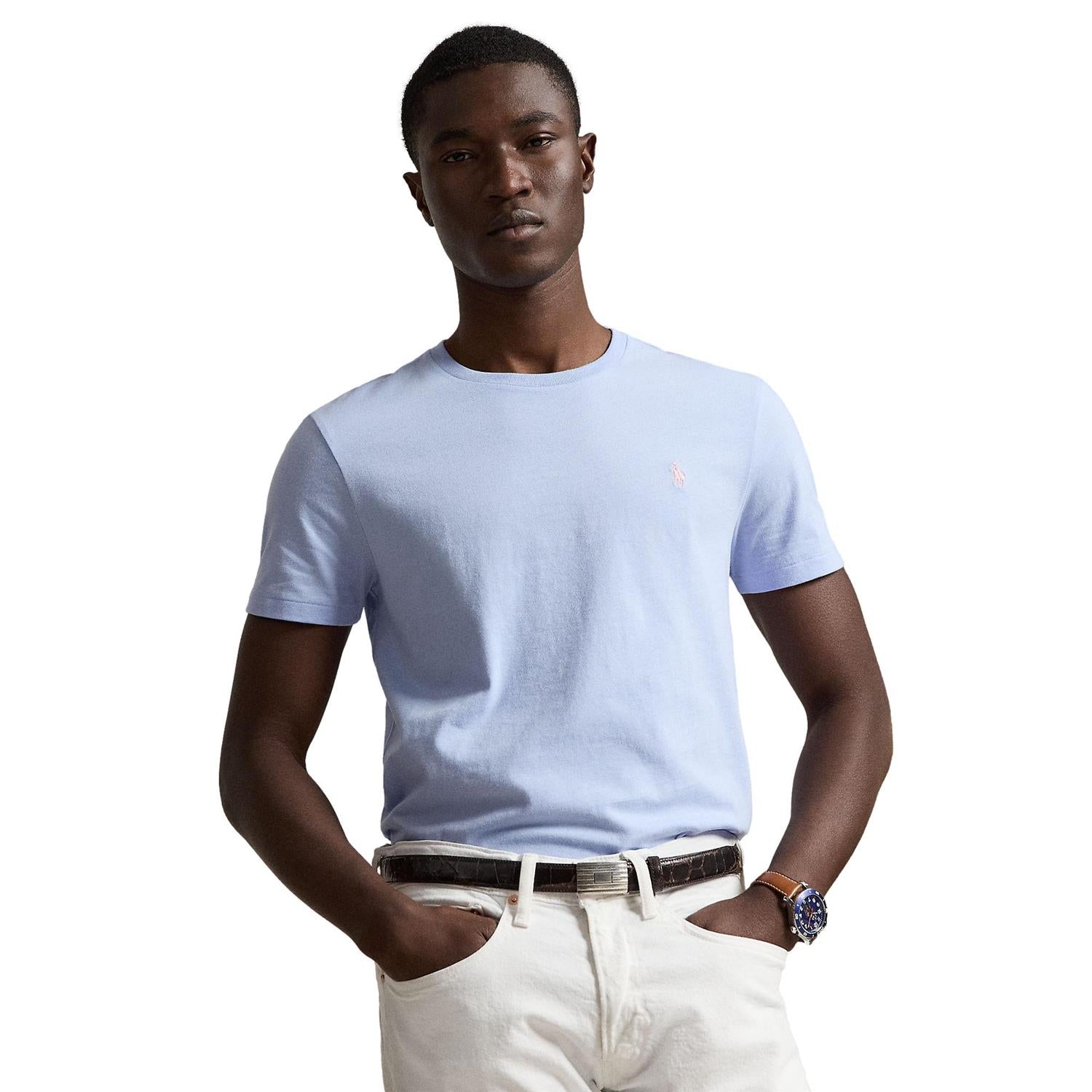 Polo Ralph Lauren Custom Slim Fit Jersey Crewneck T-Shirt T-Shirt Lyseblå