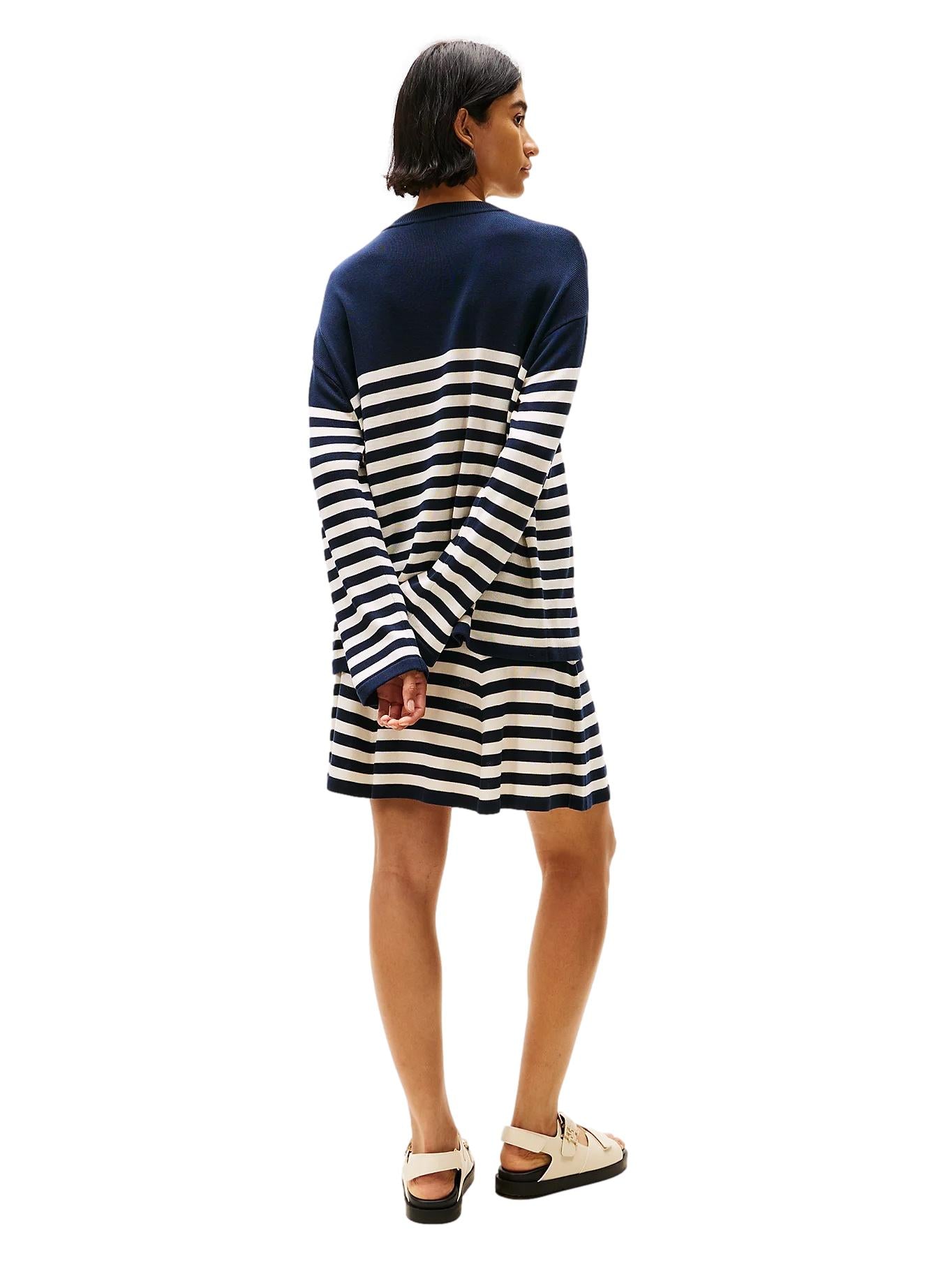 Tommy Hilfiger LYOCELL SILK RLX C-NK LS SWT Genser Striper - chrismoa.no