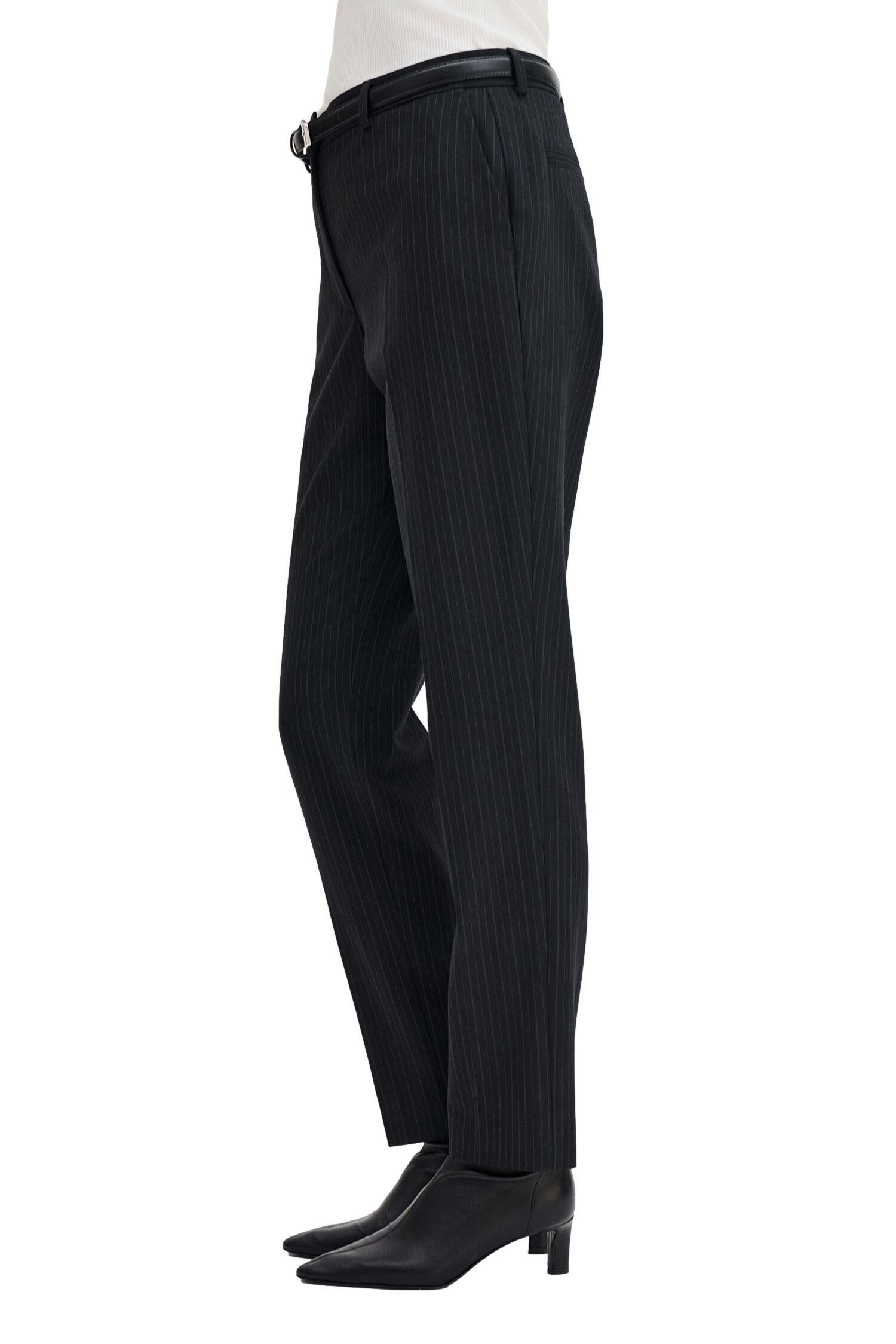 Filippa K Emma Cropped Pinstripe Bukse Sort
