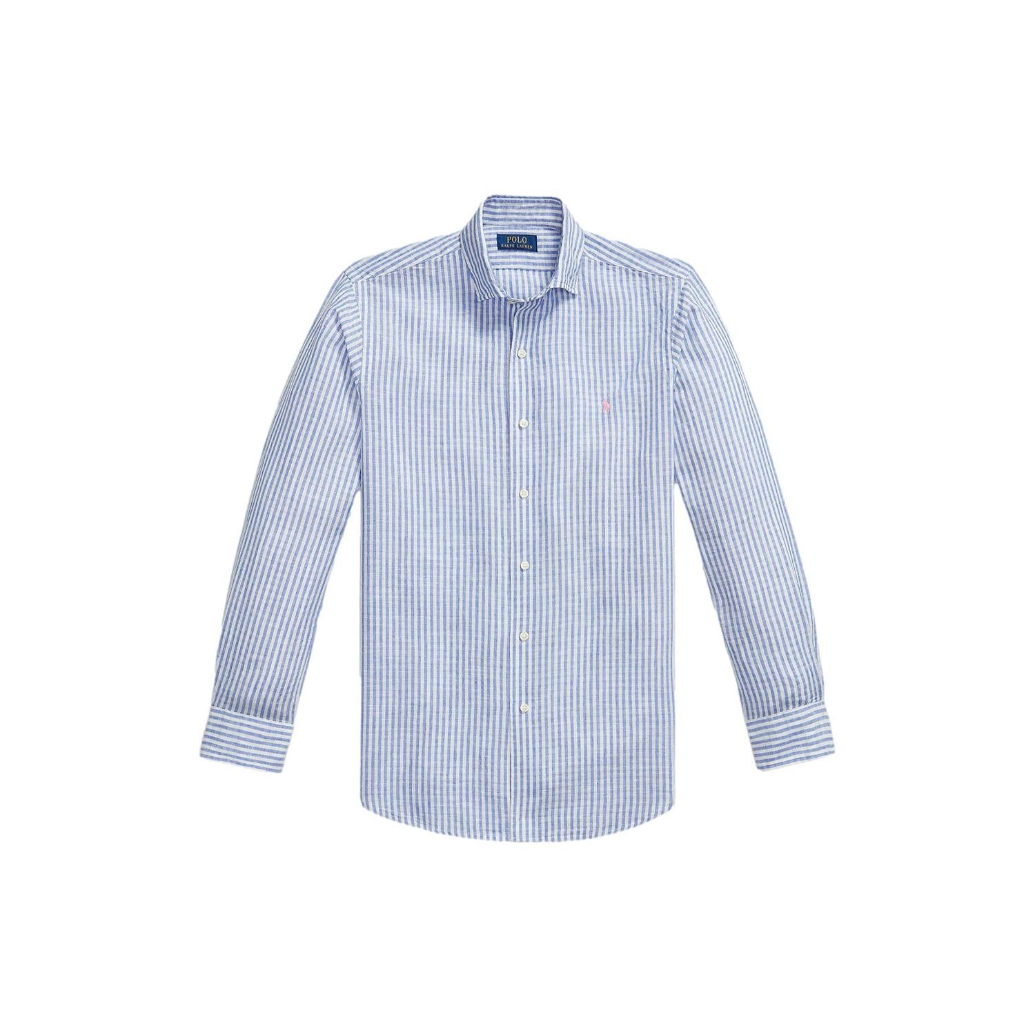 Polo Ralph Lauren Custom Fit Striped Seersucker Shirt Skjorte Blå Striper - chrismoa.no