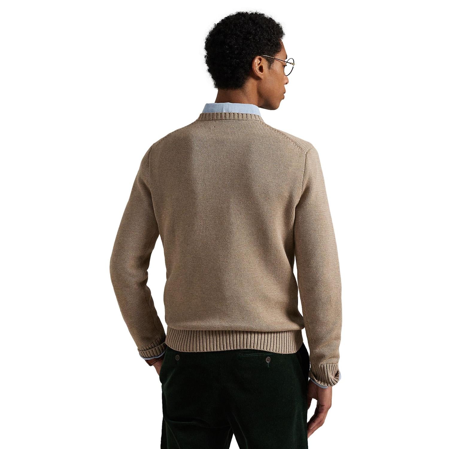 Polo Ralph Lauren Cotton Crewneck Sweater Genser Mørk Beige - chrismoa.no