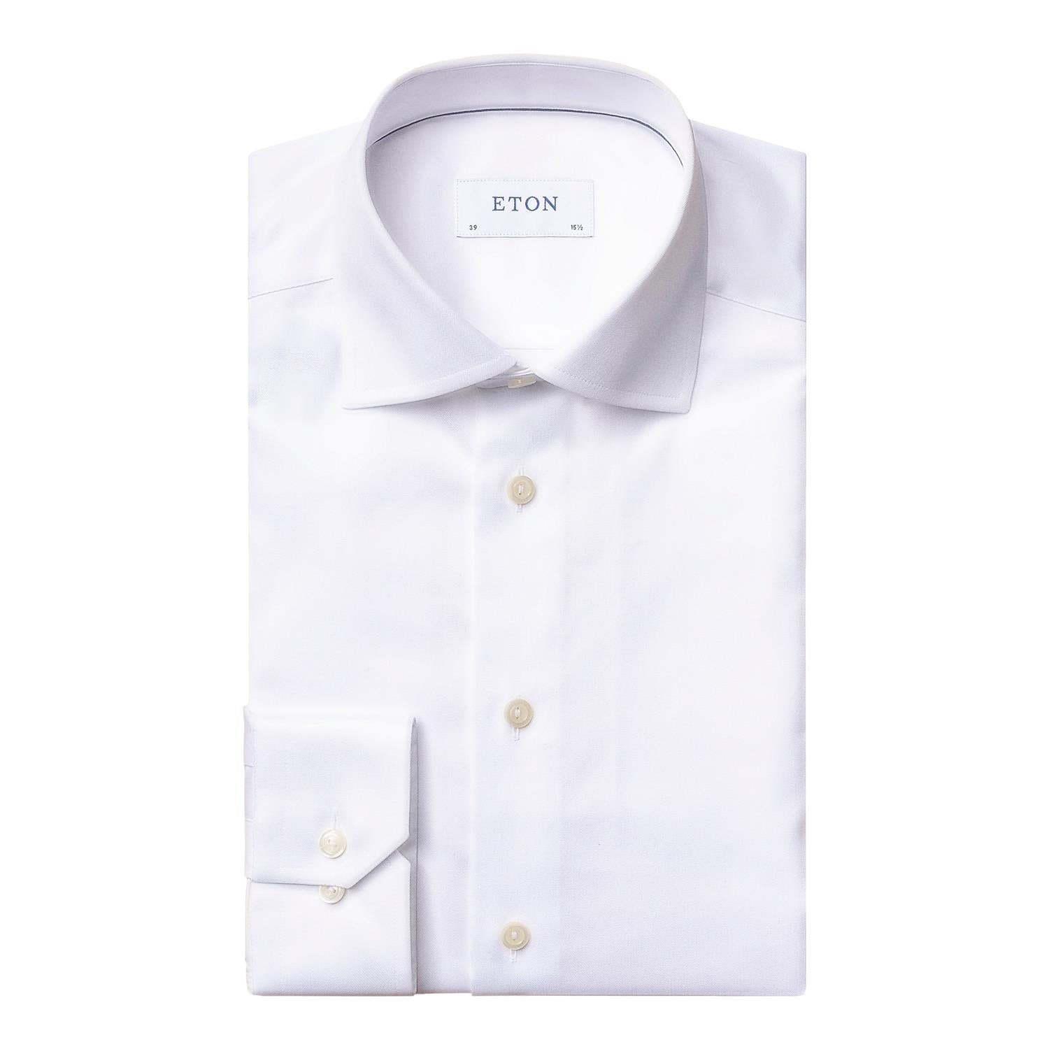 Eton Slim Signature Twill Skjorte Hvit - chrismoa.no