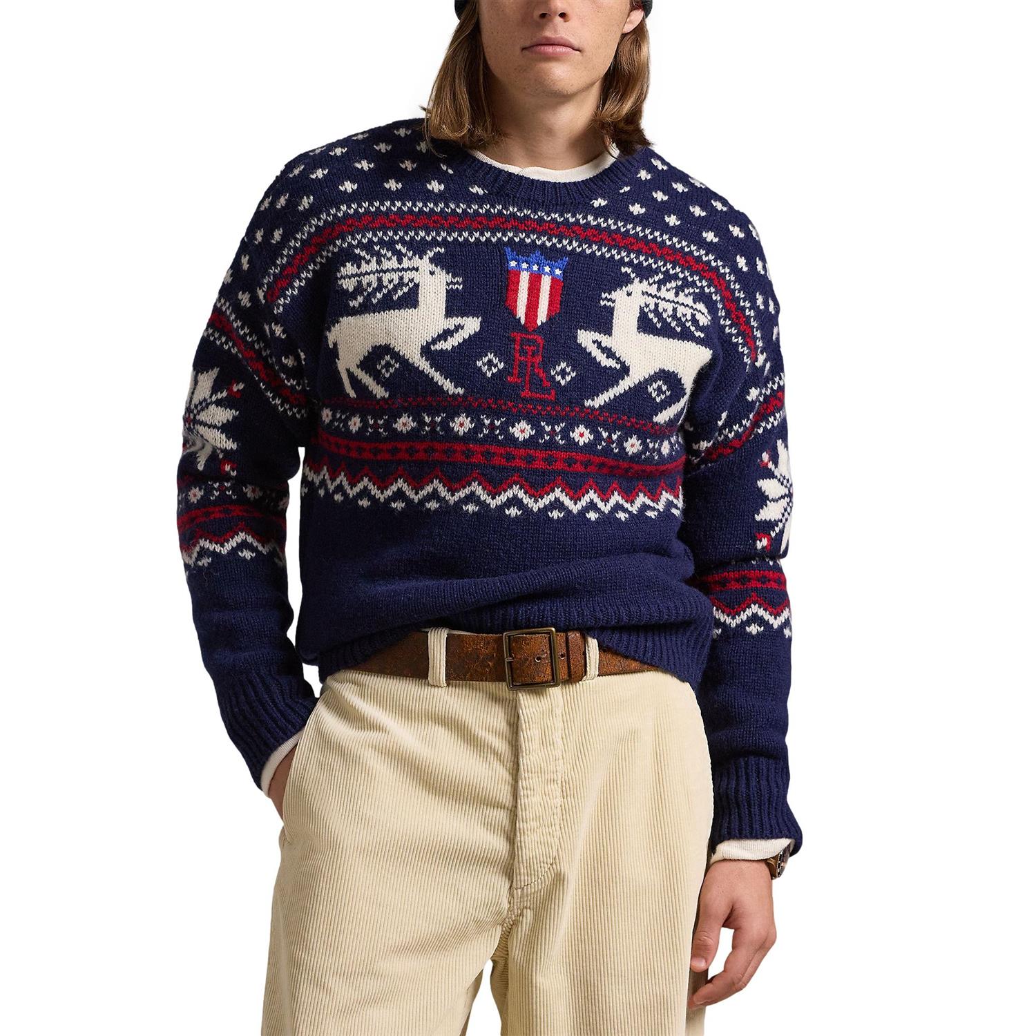 Polo Ralph Lauren REINDEER-PATTERNED WOOL SWEATER Genser Mønster - chrismoa.no