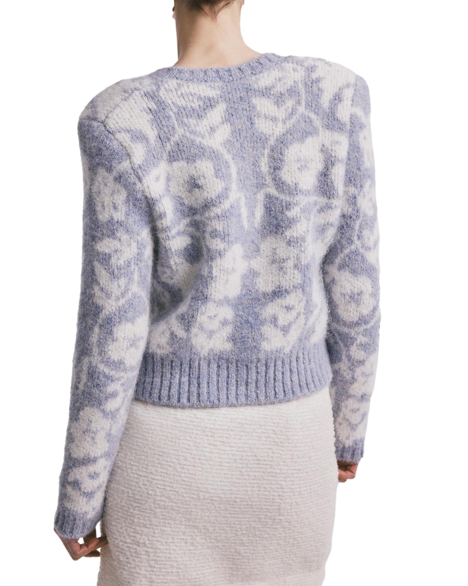 By TiMo Jacquard Knit Jacket Genser Pastellblå