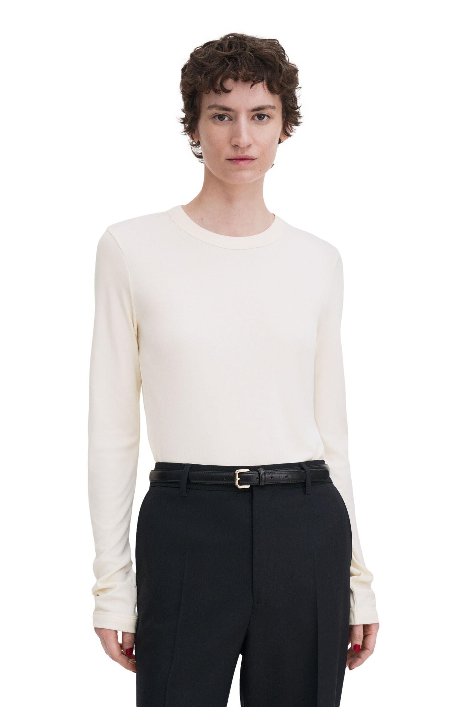 Filippa K Soft Ribbed Jerseey Top Genser Off White