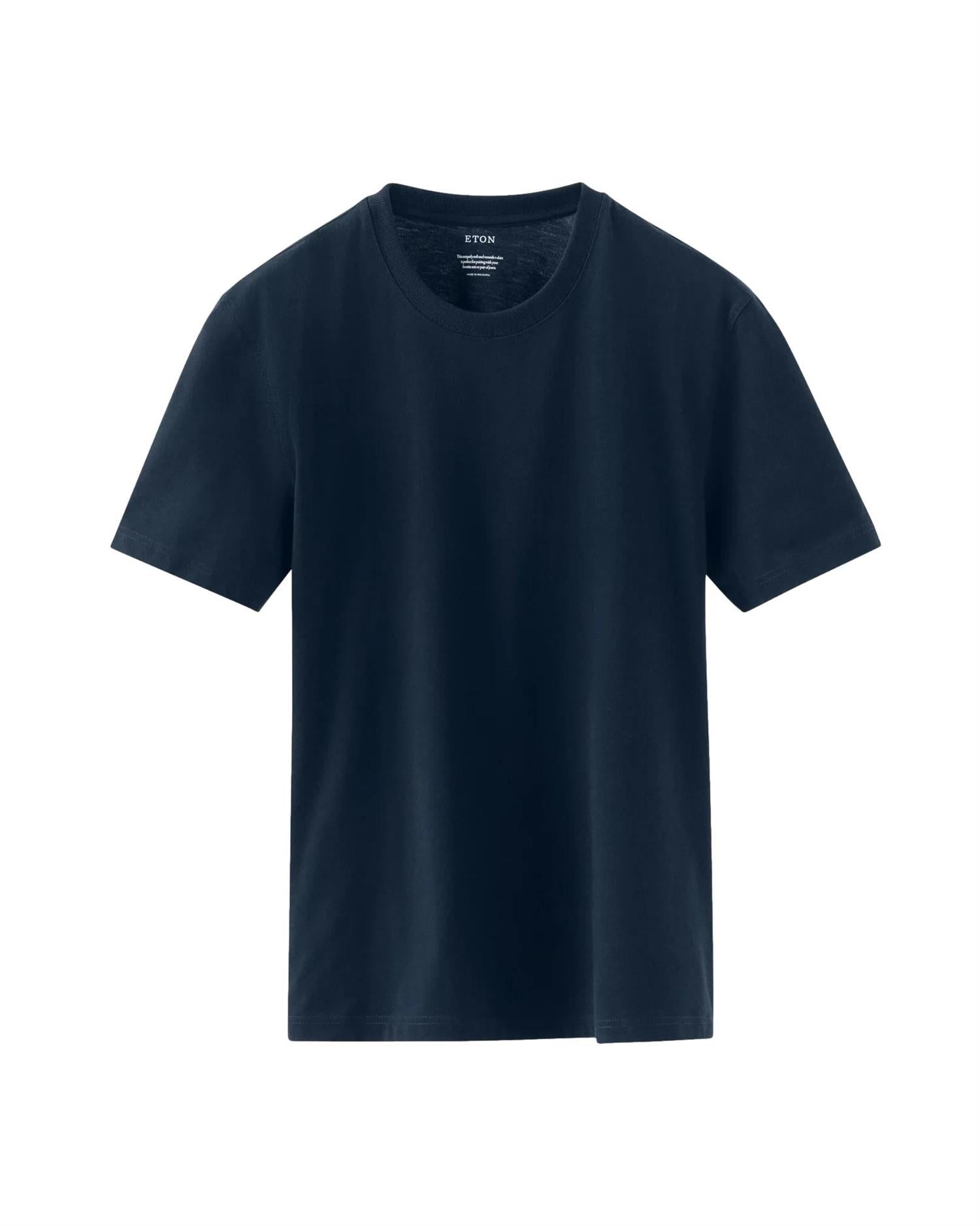 Eton Navy Cotton Single Jersey T-shirt T-Shirt Marine - chrismoa.no