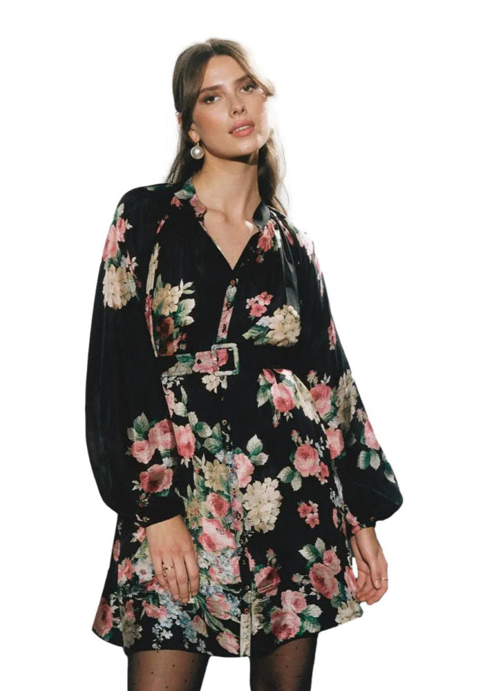 By TiMo Cupro Button - Down Dress Kjole Blomster