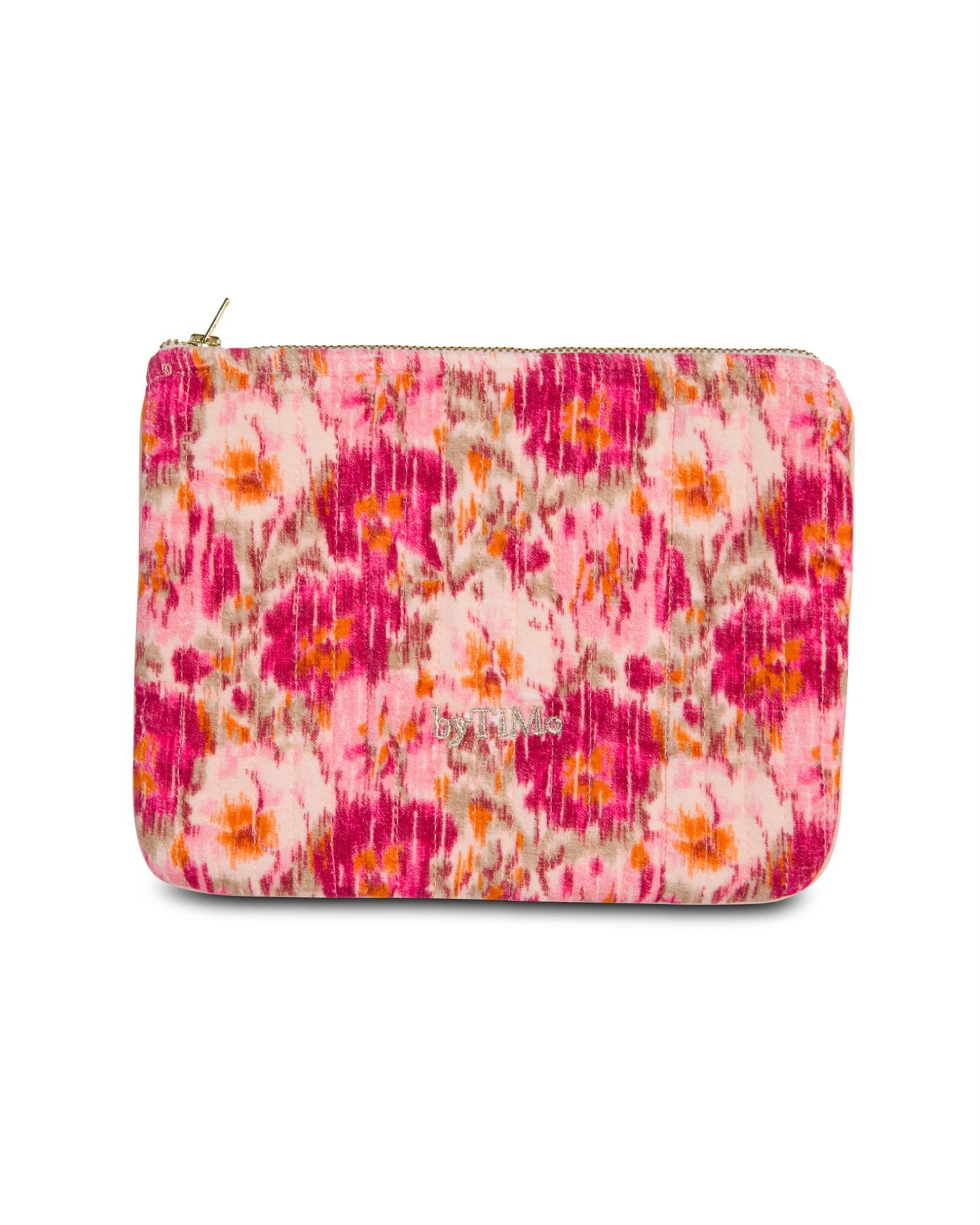 By TiMo Zipper Pouch Velvet Toalettmappe Rosa