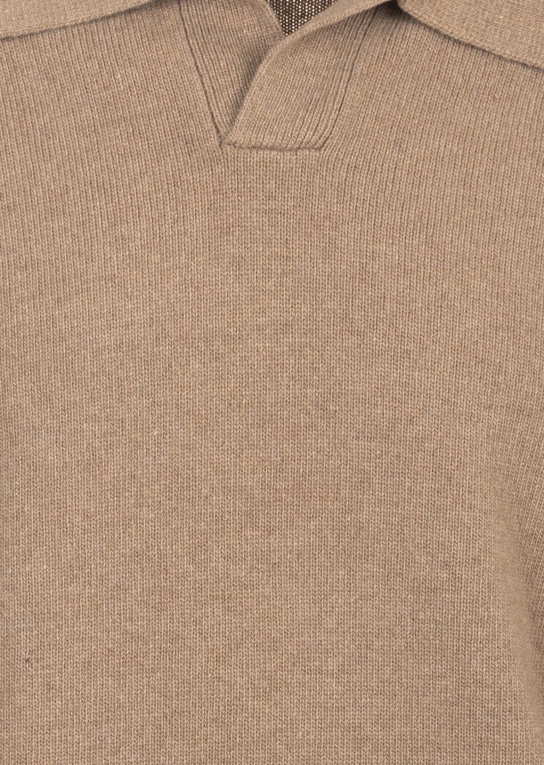 Daniele Fiesoli Polo Relaxed Misto Cashmere Genser Mørk Beige - chrismoa.no