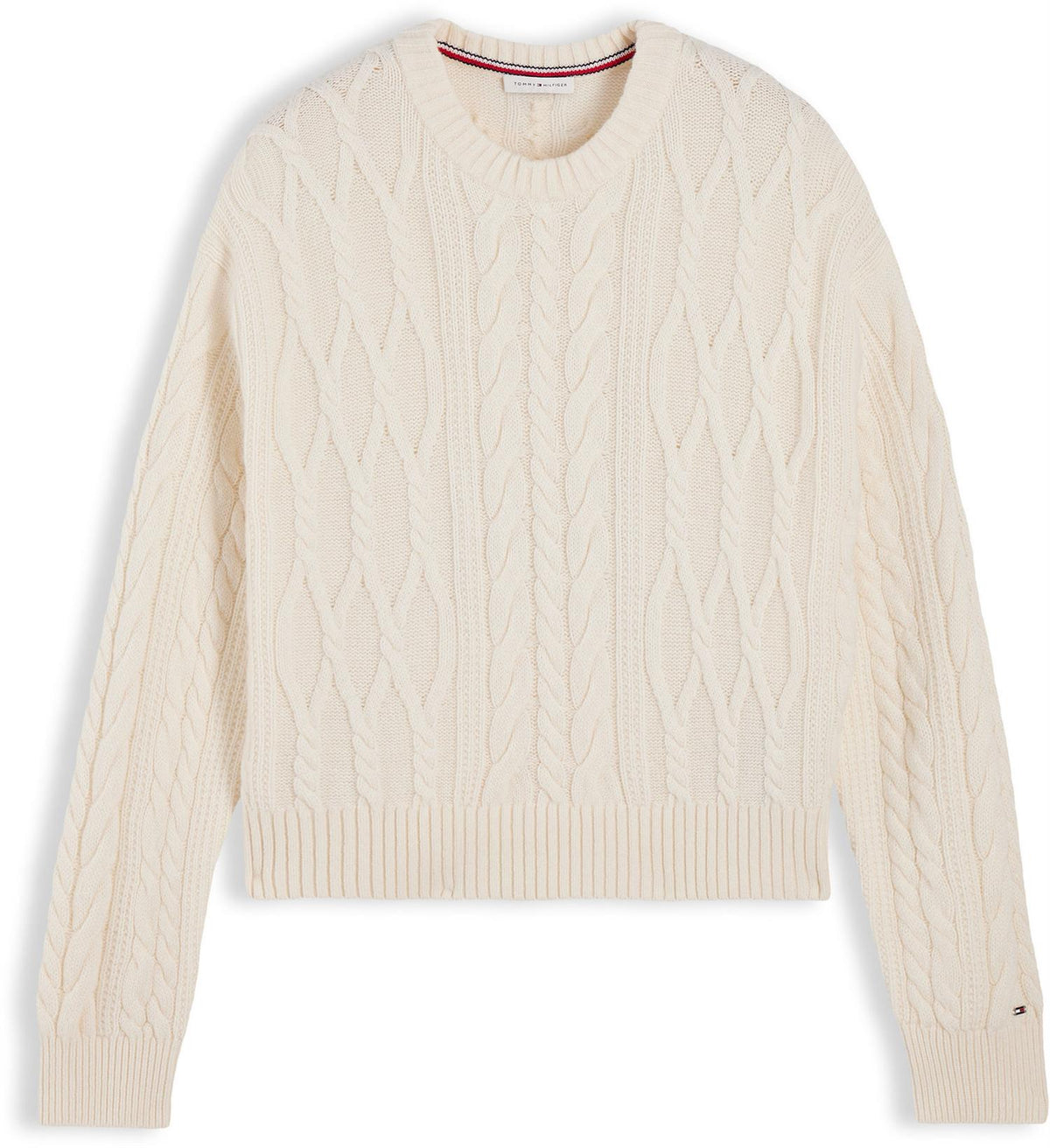 Tommy Hilfiger Txtrl Cable Dressing C-Nk Swt Genser Ivory Petal