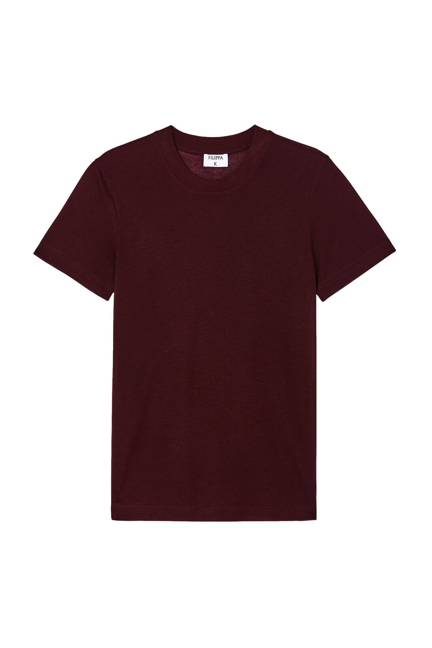 Filippa K Lyocell Cashmere tee T-Shirt Burgunder