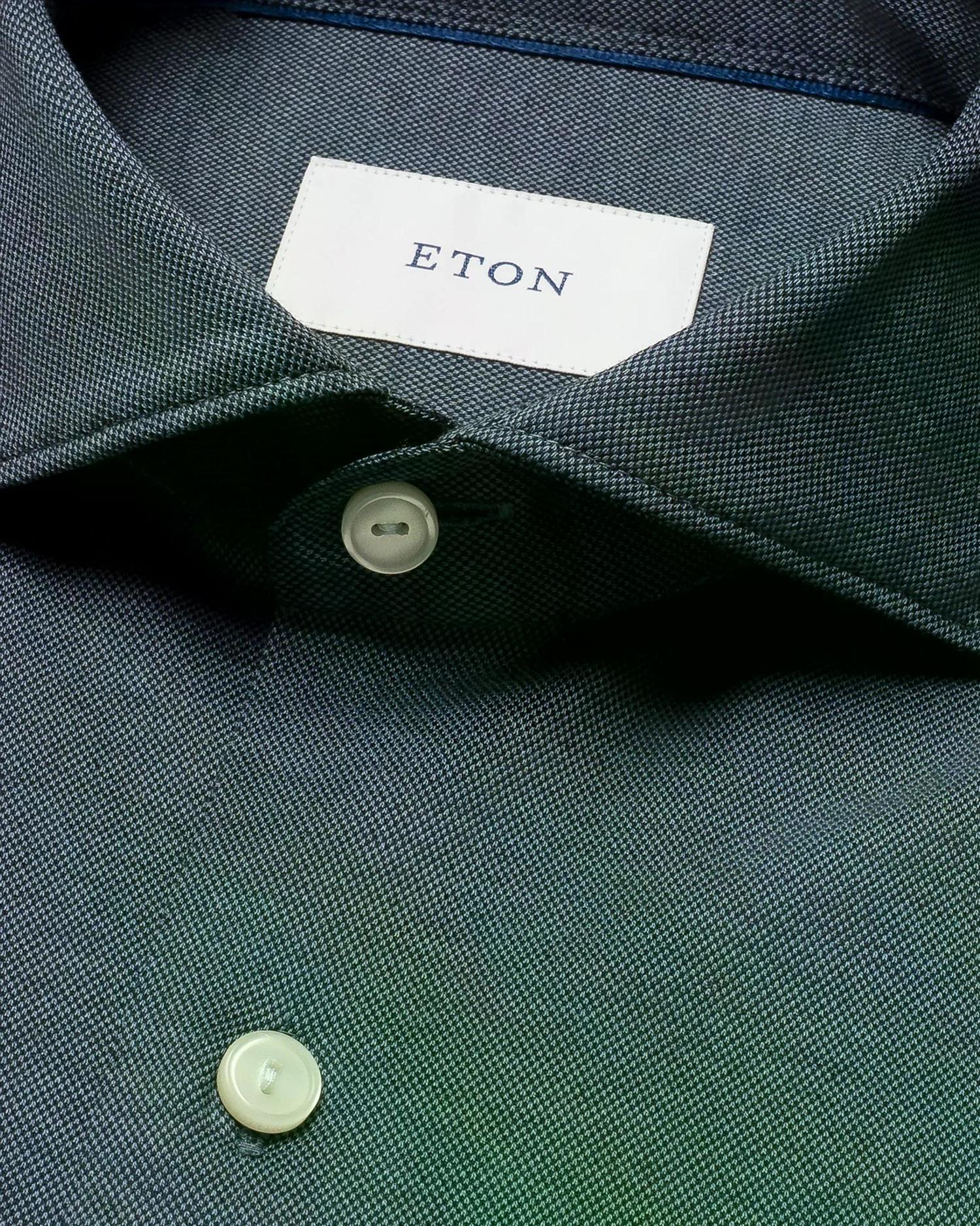 Eton Filo Di Scozia Knit Contemporary Skjorte Marine