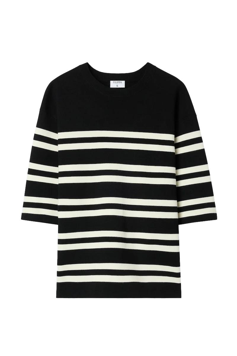 Filippa K Milano Knit T-Shirt T-Shirt Sort - chrismoa.no