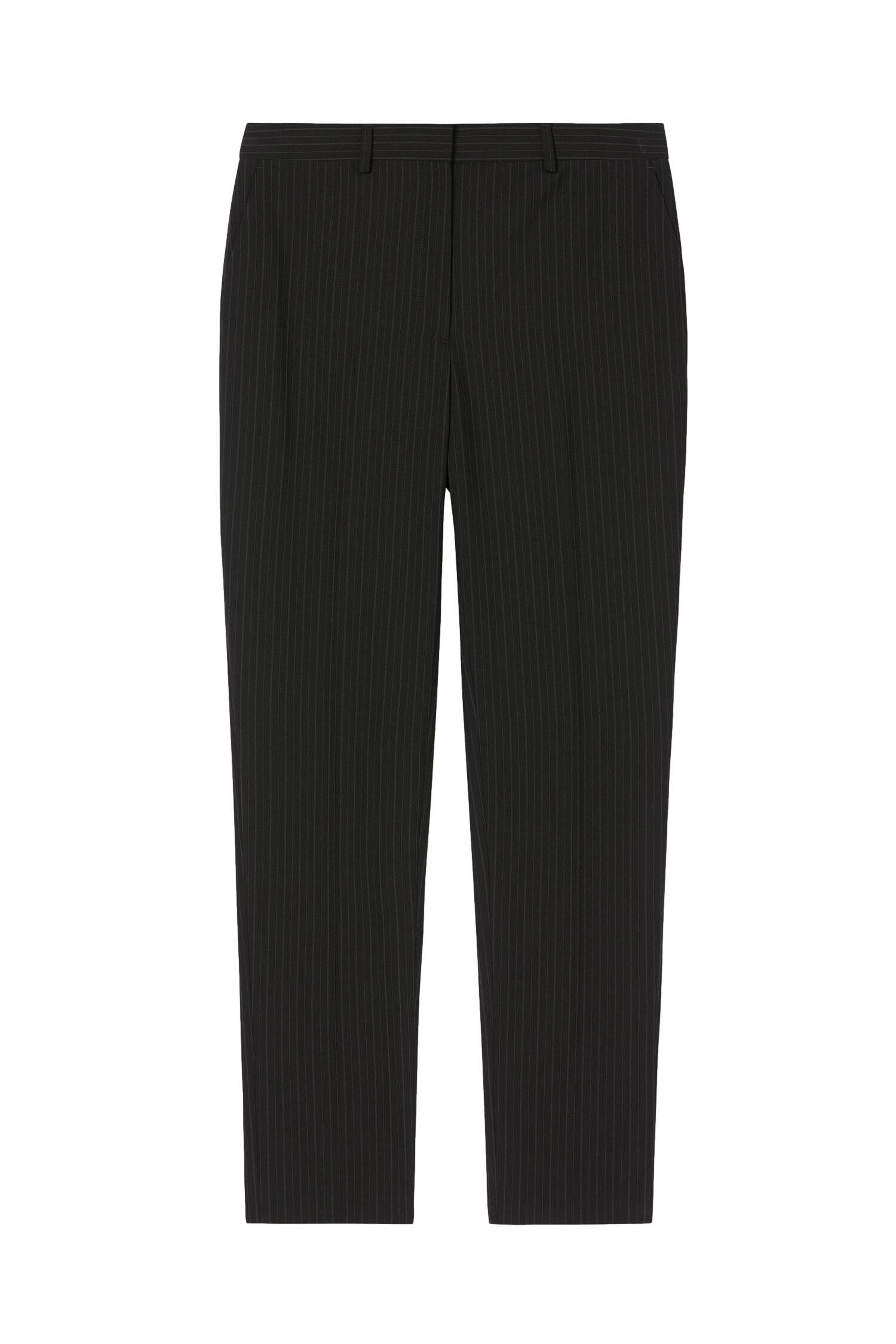 Filippa K Emma Cropped Pinstripe Bukse Sort