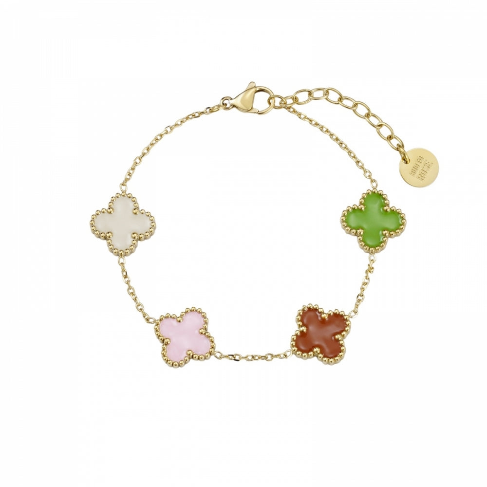 Bud to Rose Clover Mix Bracelet Ivory/ Gold Armbånd Multi