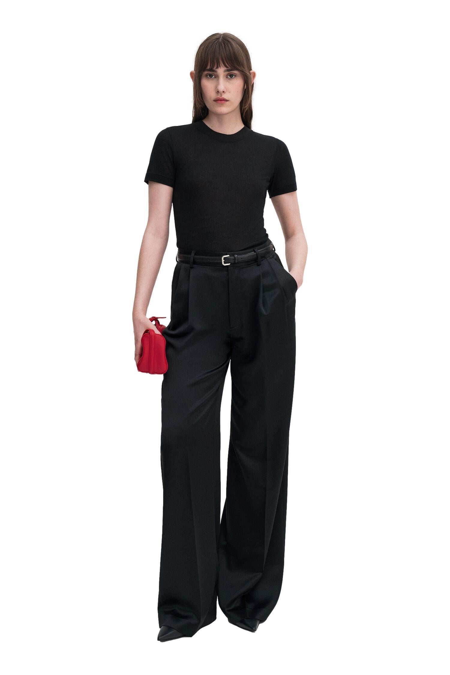 Filippa K Lyocell Cashmere tee T-Shirt Sort