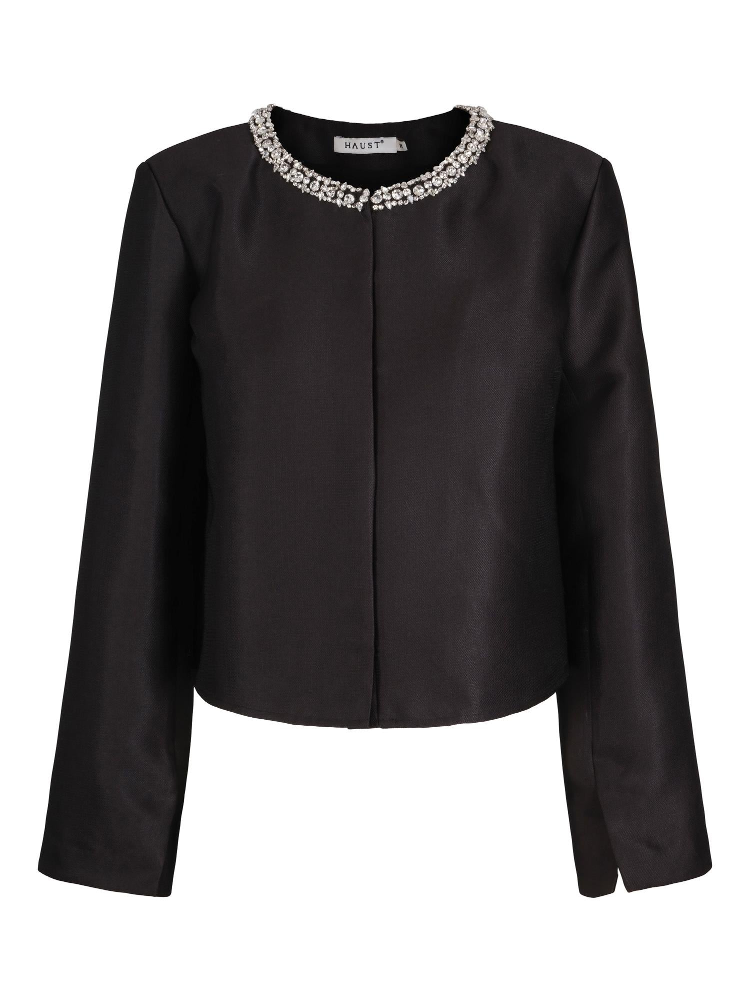 Haust Detailed structure blazer Jakke Sort