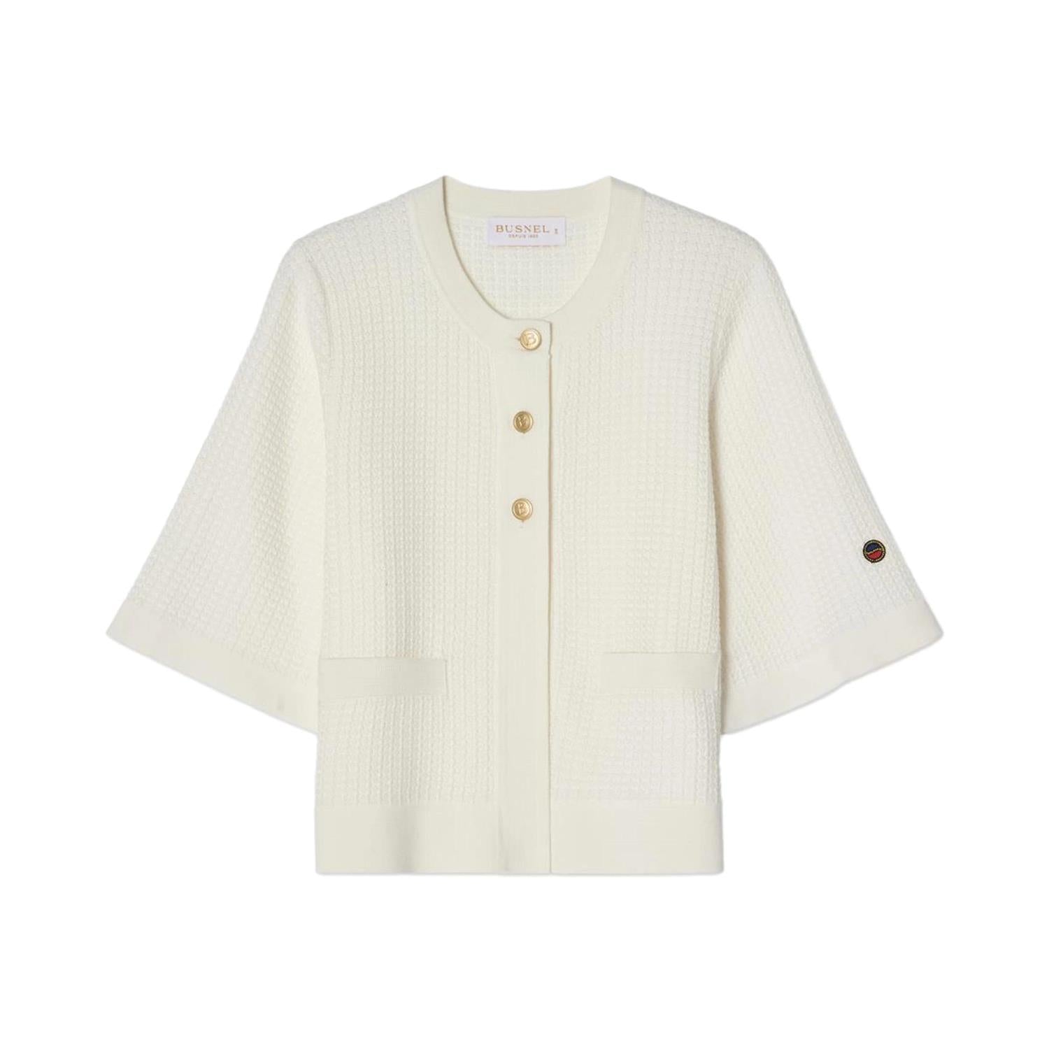 Busnel Palmer Cardigan Genser Hvit - chrismoa.no