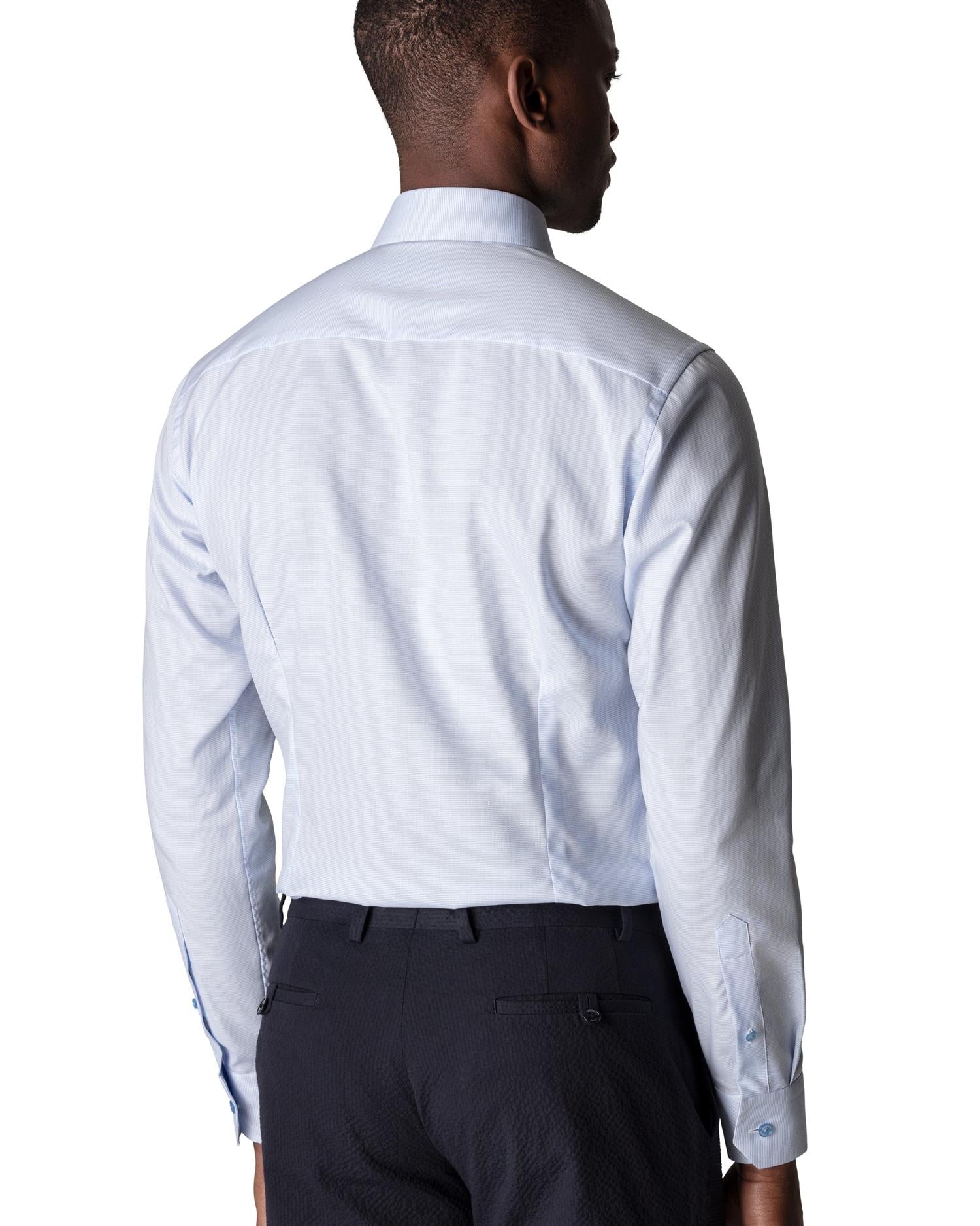 Eton Slim Light Blue Twill Shirt Skjorte Lyseblå - chrismoa.no