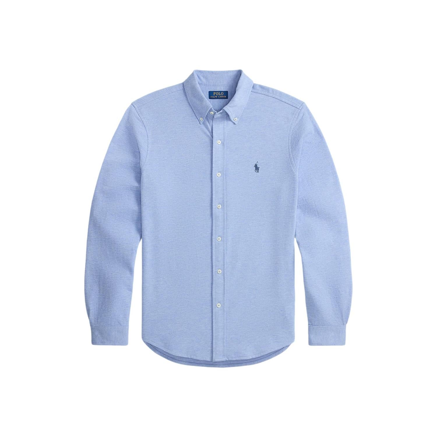 Polo Ralph Lauren Featherweight Mesh Shirt Skjorte Lyseblå - chrismoa.no