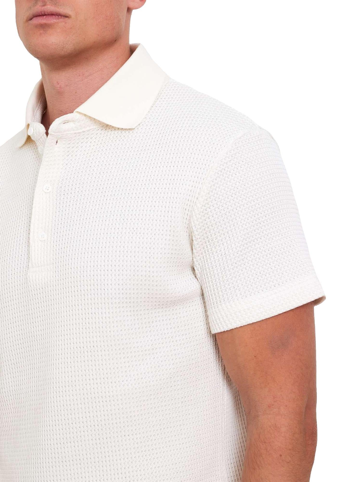 We Norwegians Waffle Polo Men T-Shirt Off-White