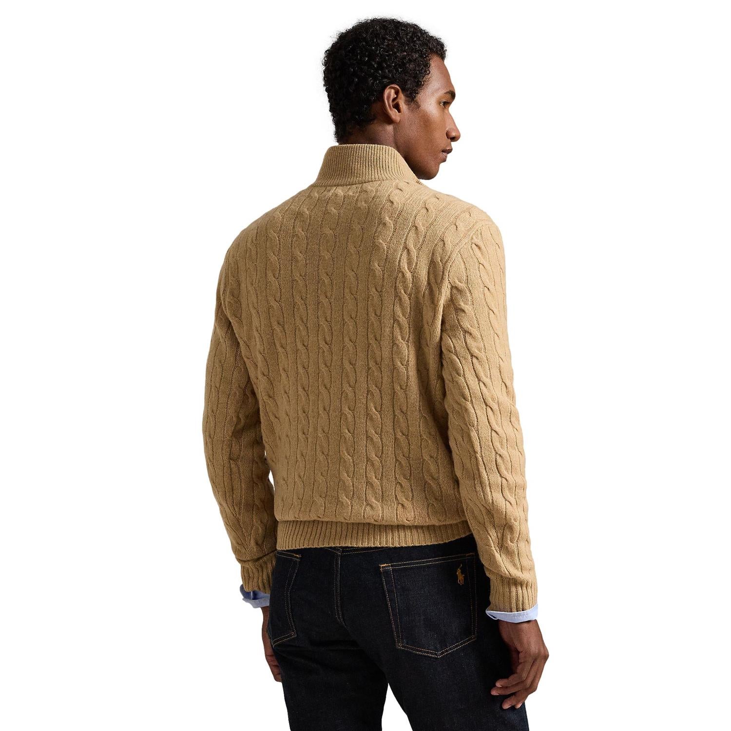 Polo Ralph Lauren Cable-Knit Wool-Cashmere Sweater Genser Lysebrun