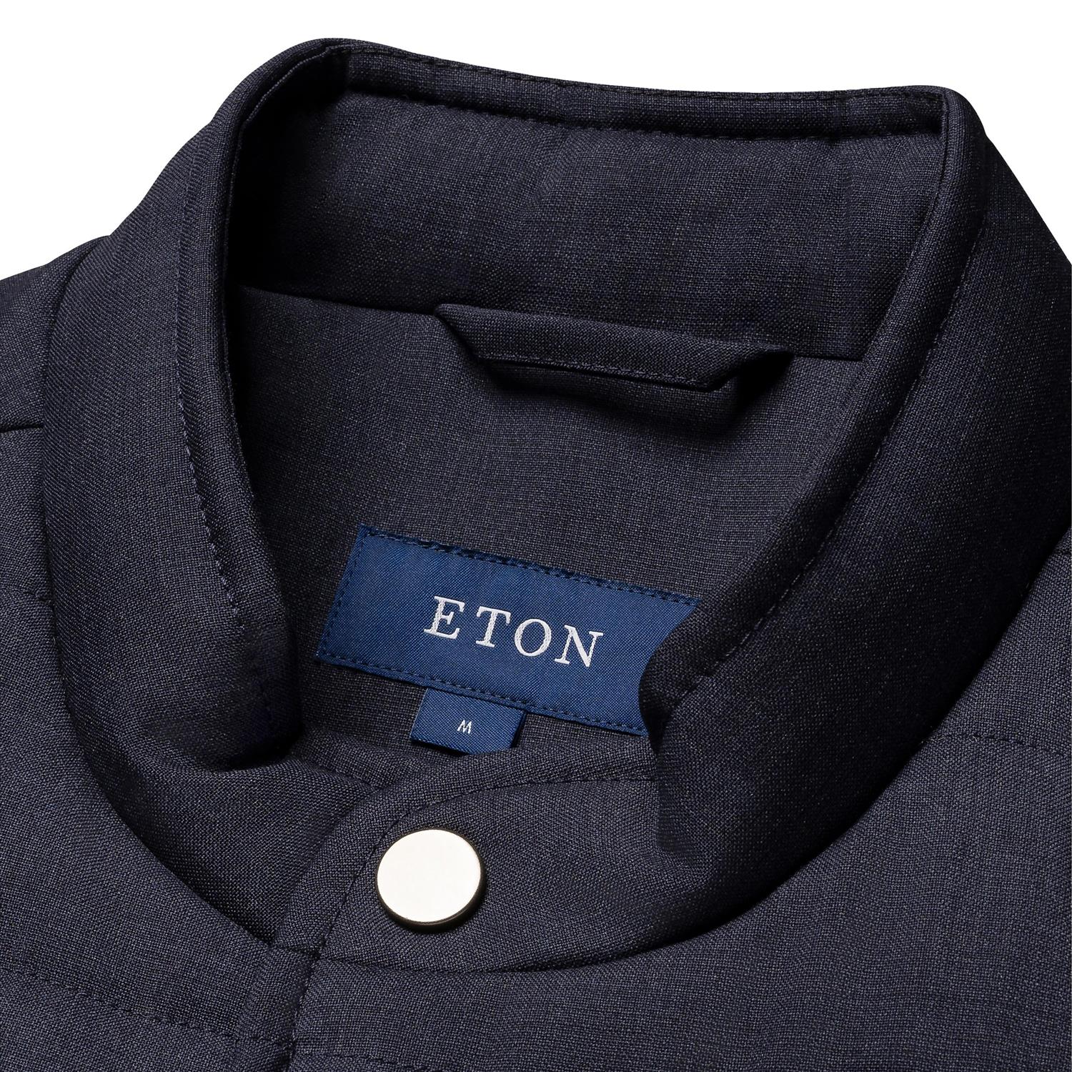 Eton Navy Blue Padded Wool Vest Vest Marine - chrismoa.no