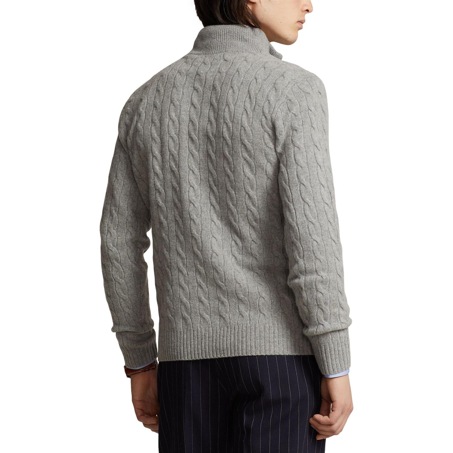 Polo Ralph Lauren Cable-Knit Wool-Cashmere Sweater Genser Grå - chrismoa.no