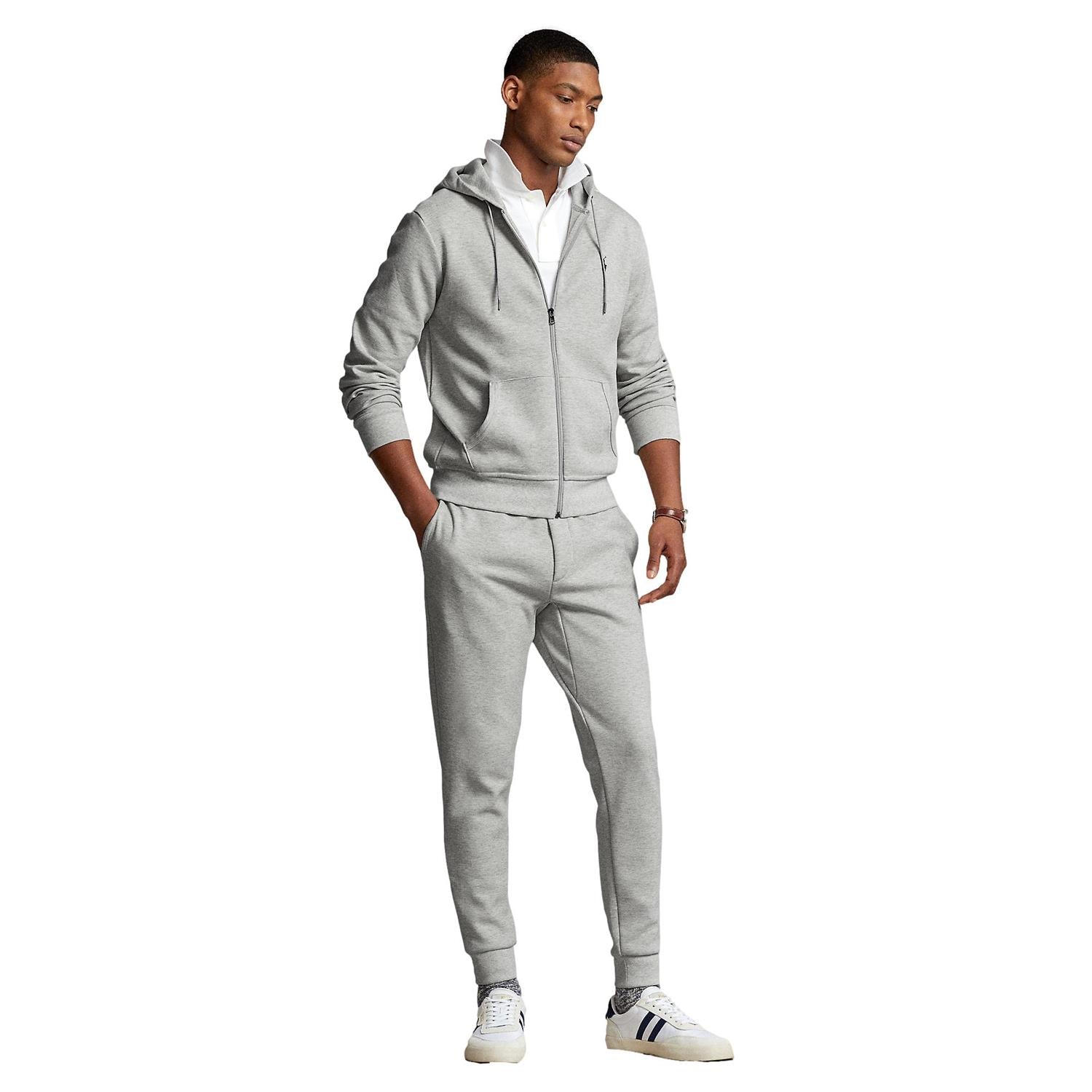 Polo Ralph Lauren Double Knit Full Zip Hoodie Grey Genser Grå