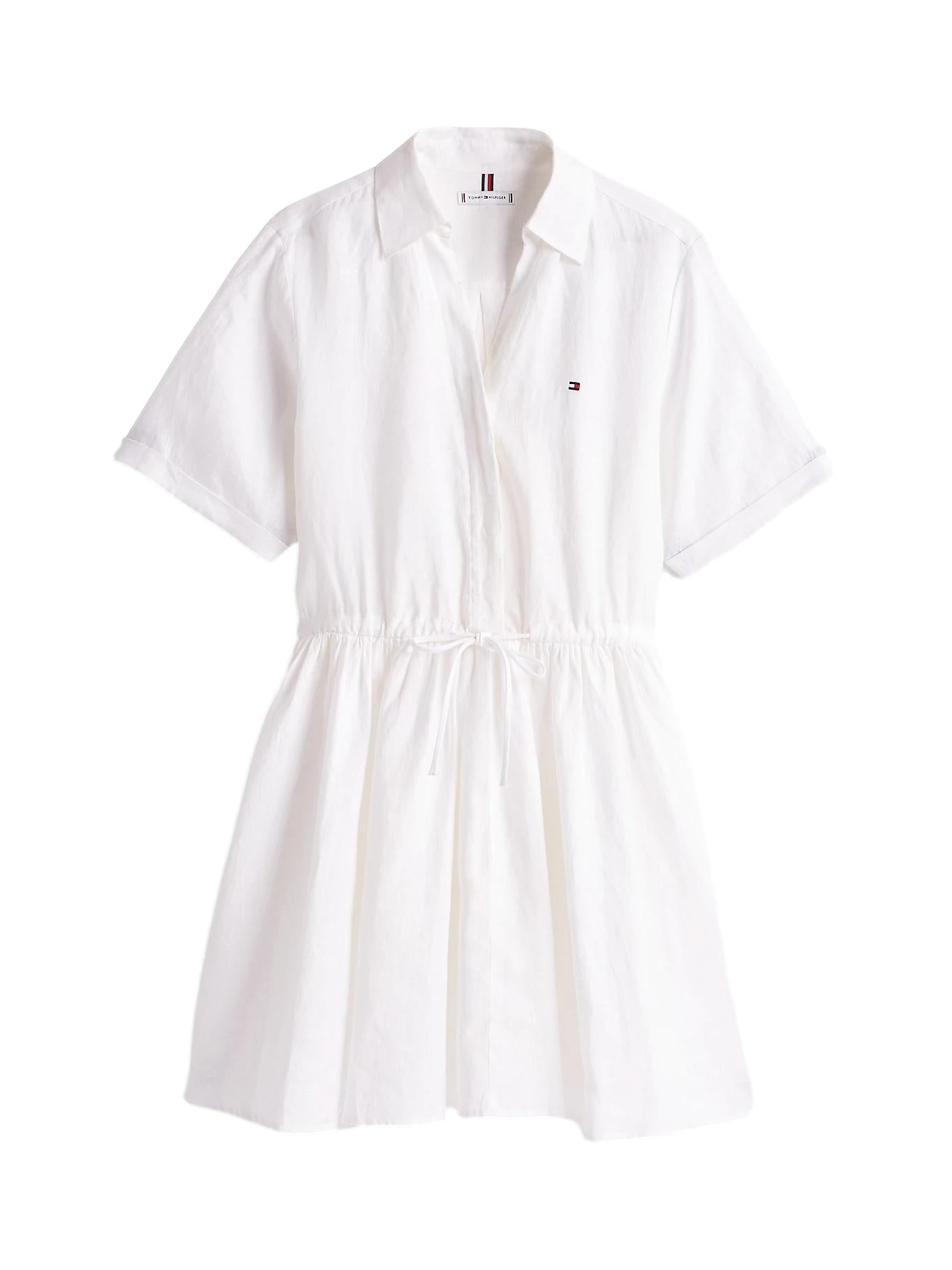 Tommy Hilfiger ESS Linen S/S Short Dress Kjole Hvit