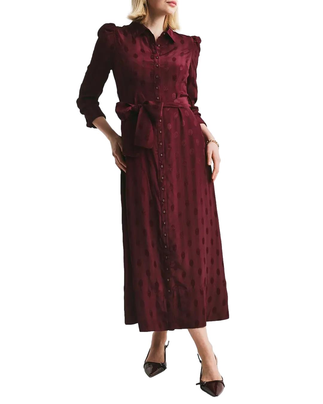 By TiMo Viscose Shirt Dress Kjole Burgunder
