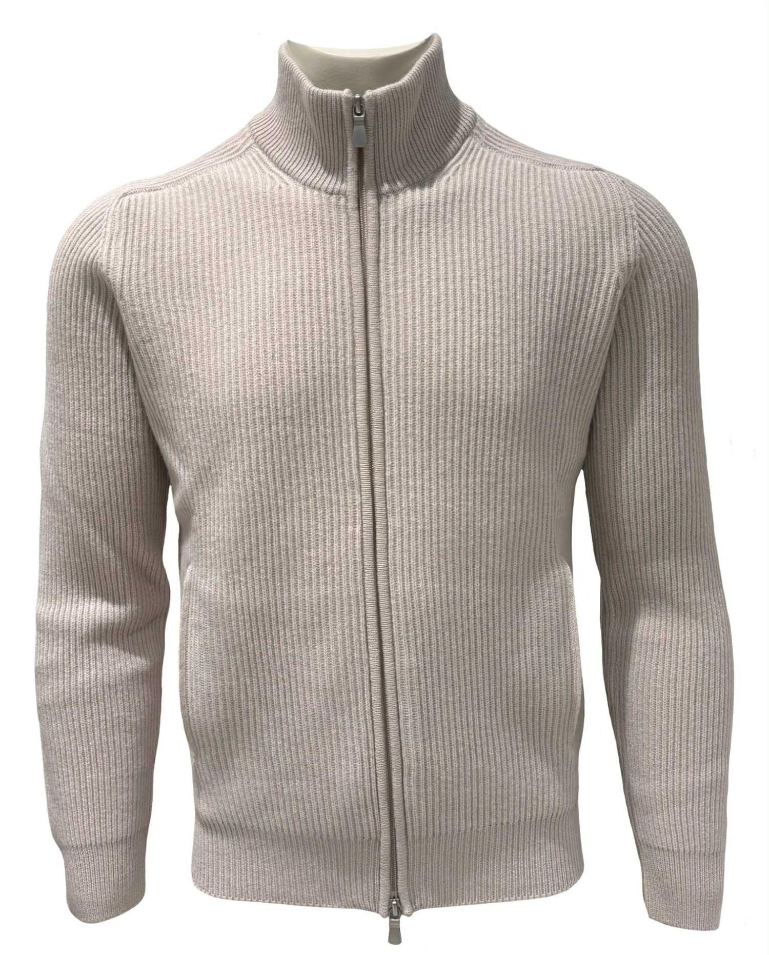 Gran Sasso Giubbino Zip Genser Lys-Beige - chrismoa.no