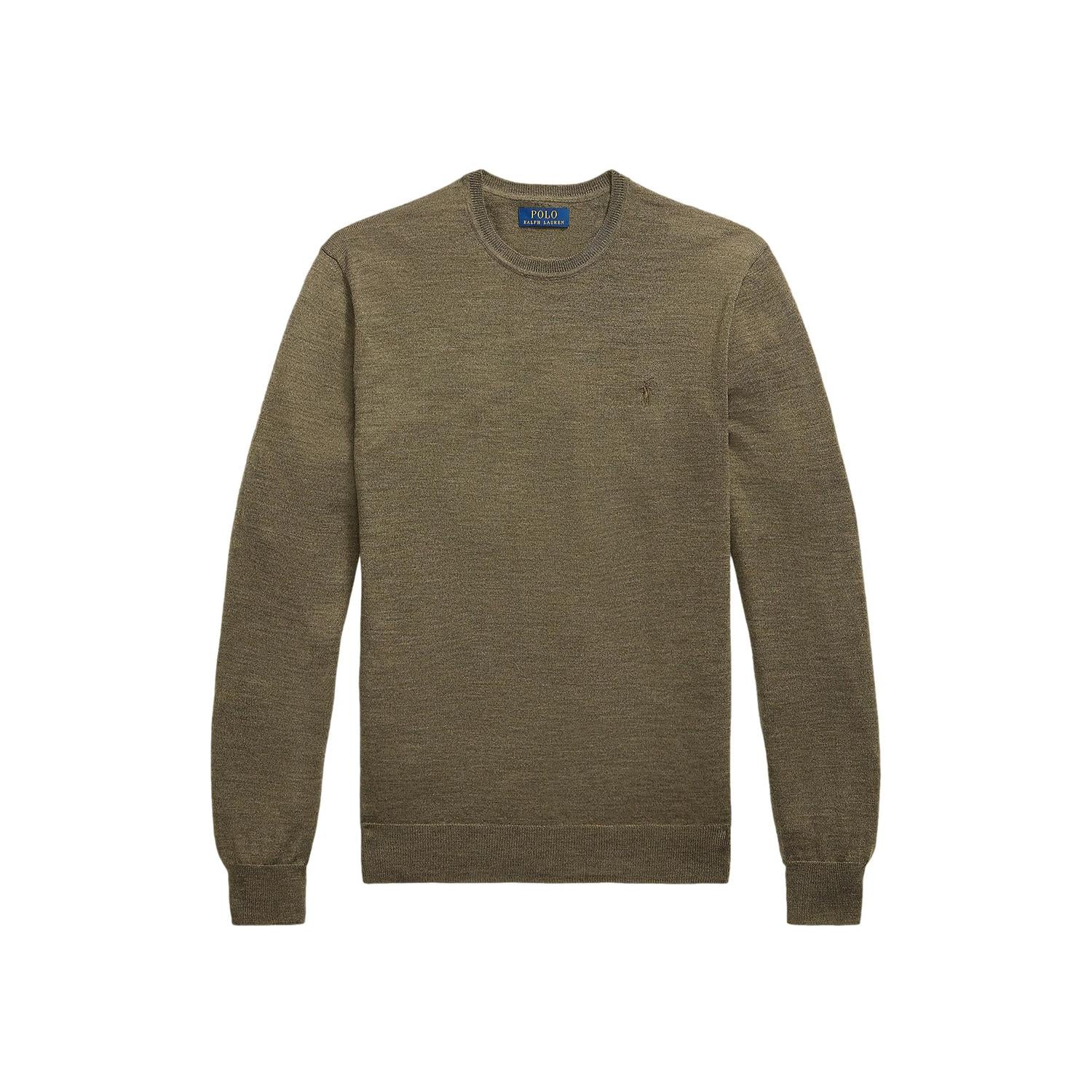 Polo Ralph Lauren Slim Fit Washable Wool Crewneck Sweater Genser Grønn - chrismoa.no