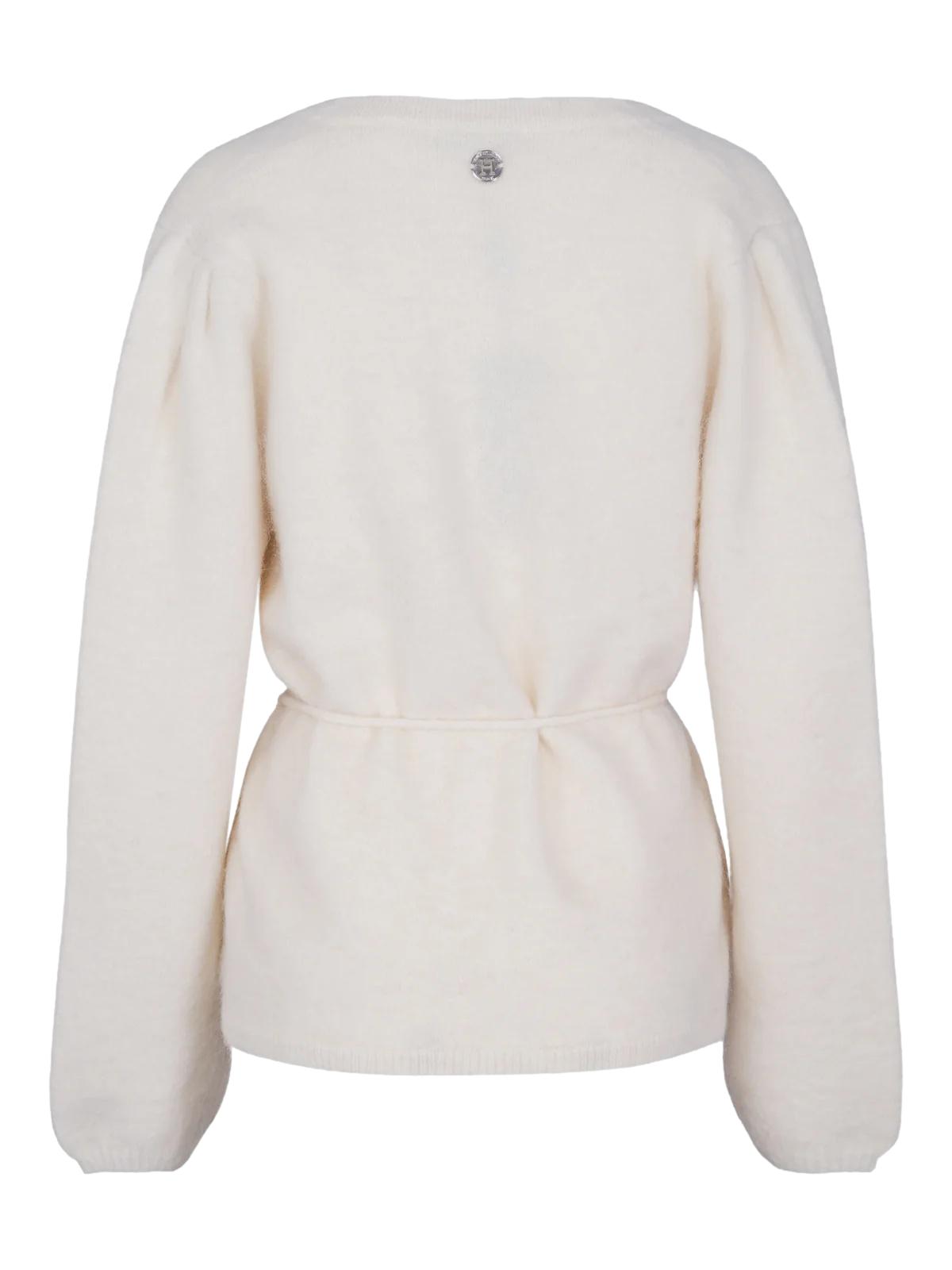 Haust Belt Cardigan Genser Cream - chrismoa.no
