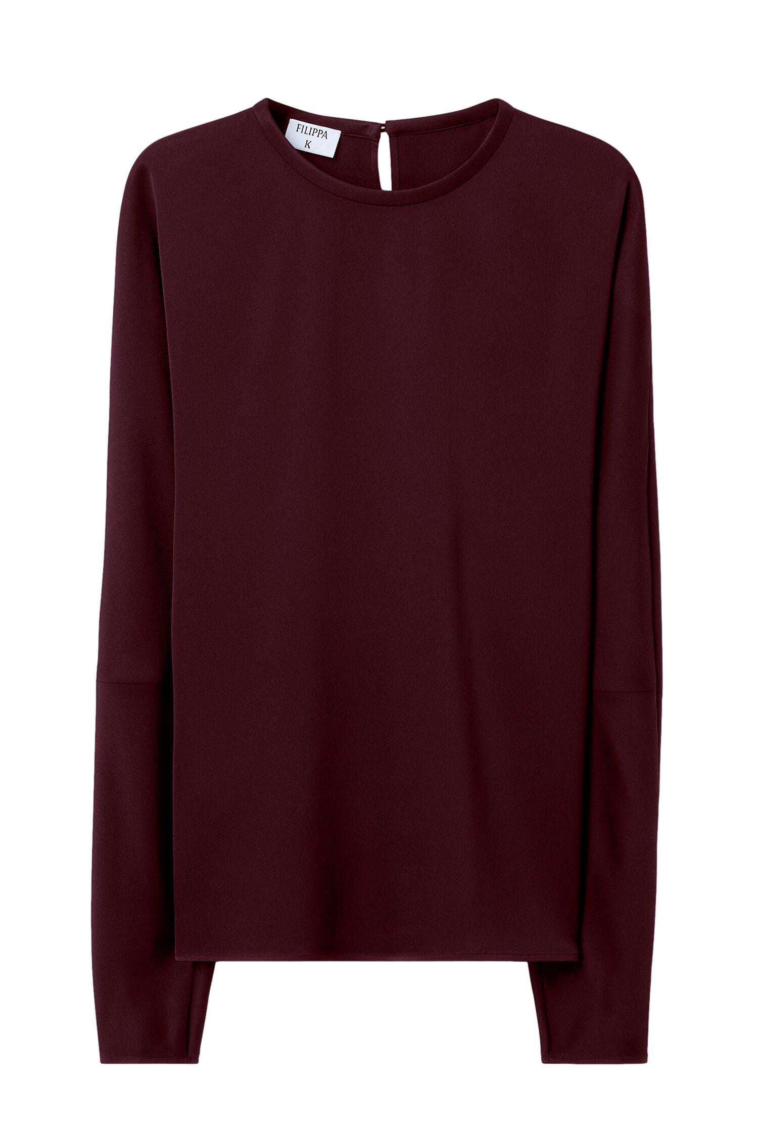 Filippa K Batwing Top Bluse Burgunder