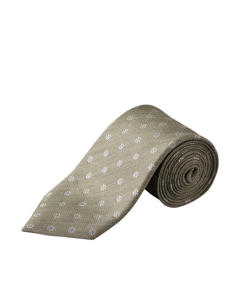 Eton Floral Woven Linen Silk Tie Slips Grønn - chrismoa.no