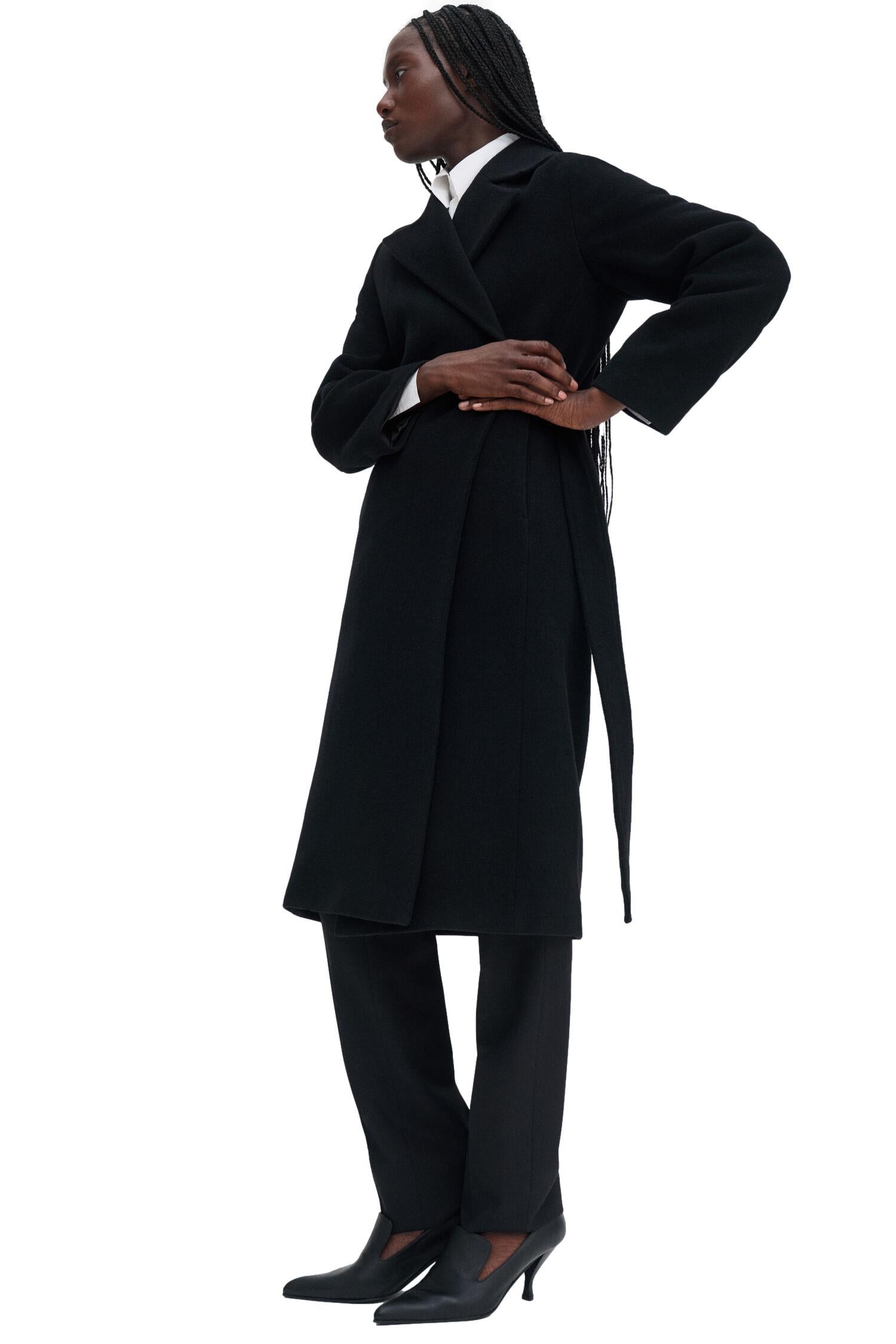 Filippa K Charlotte Wool Belted Coat Kåpe Sort
