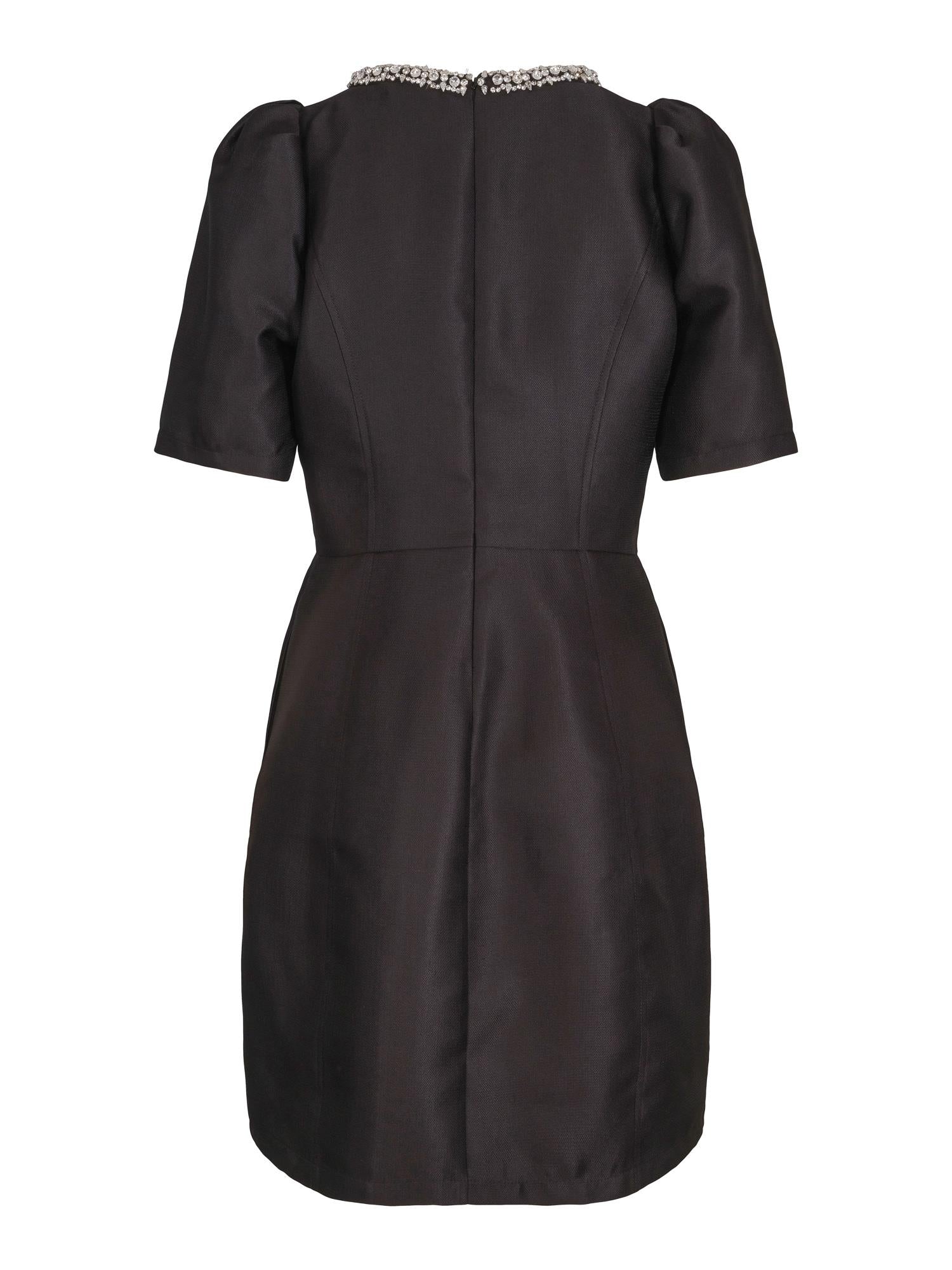 Haust Detailed structure dress Kjole Sort