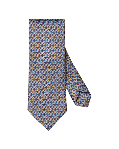 Eton Geometrical Print Silk Tie Slips Blå - chrismoa.no