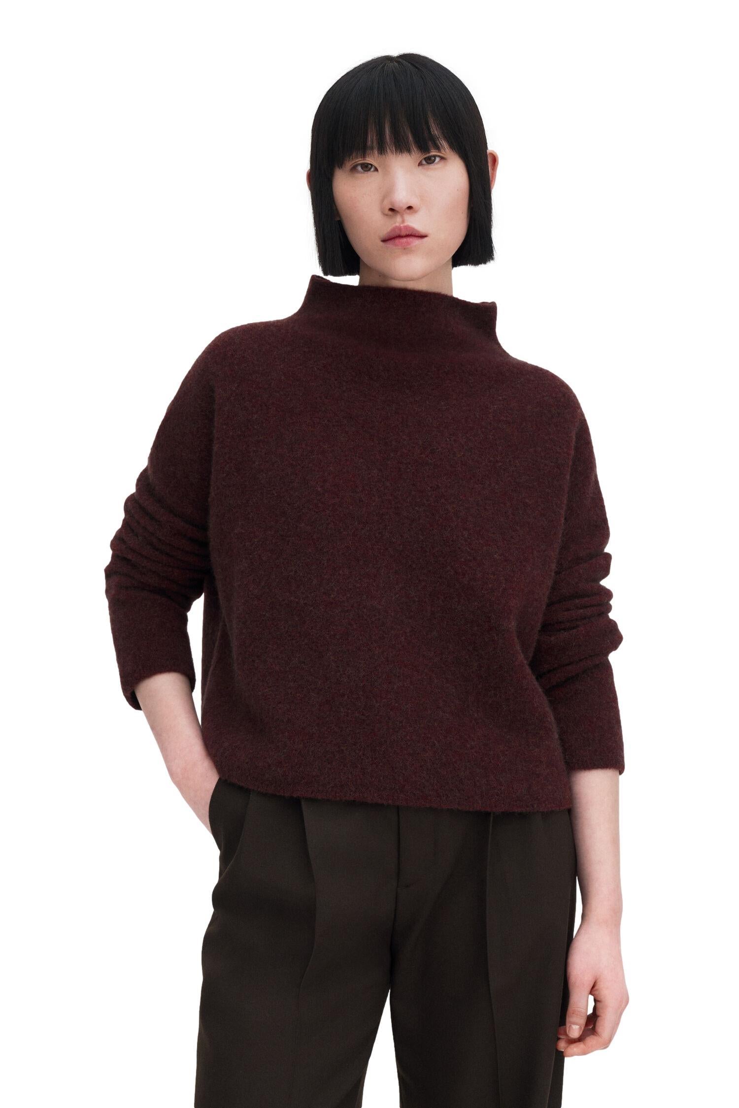 Filippa K Mika Yak Funnelneck Sweater Genser Burgunder - chrismoa.no