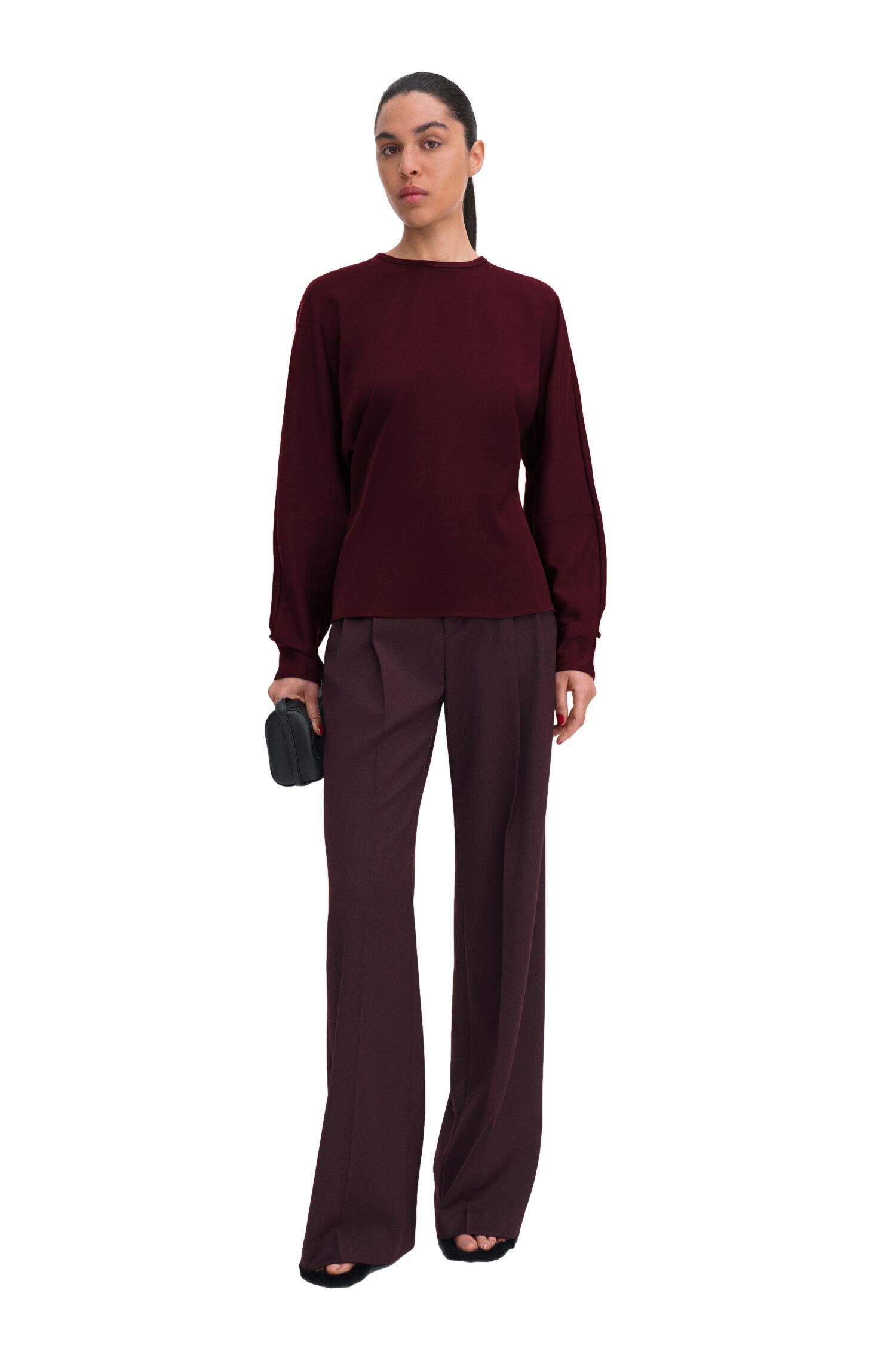 Filippa K Batwing Top Bluse Burgunder - chrismoa.no