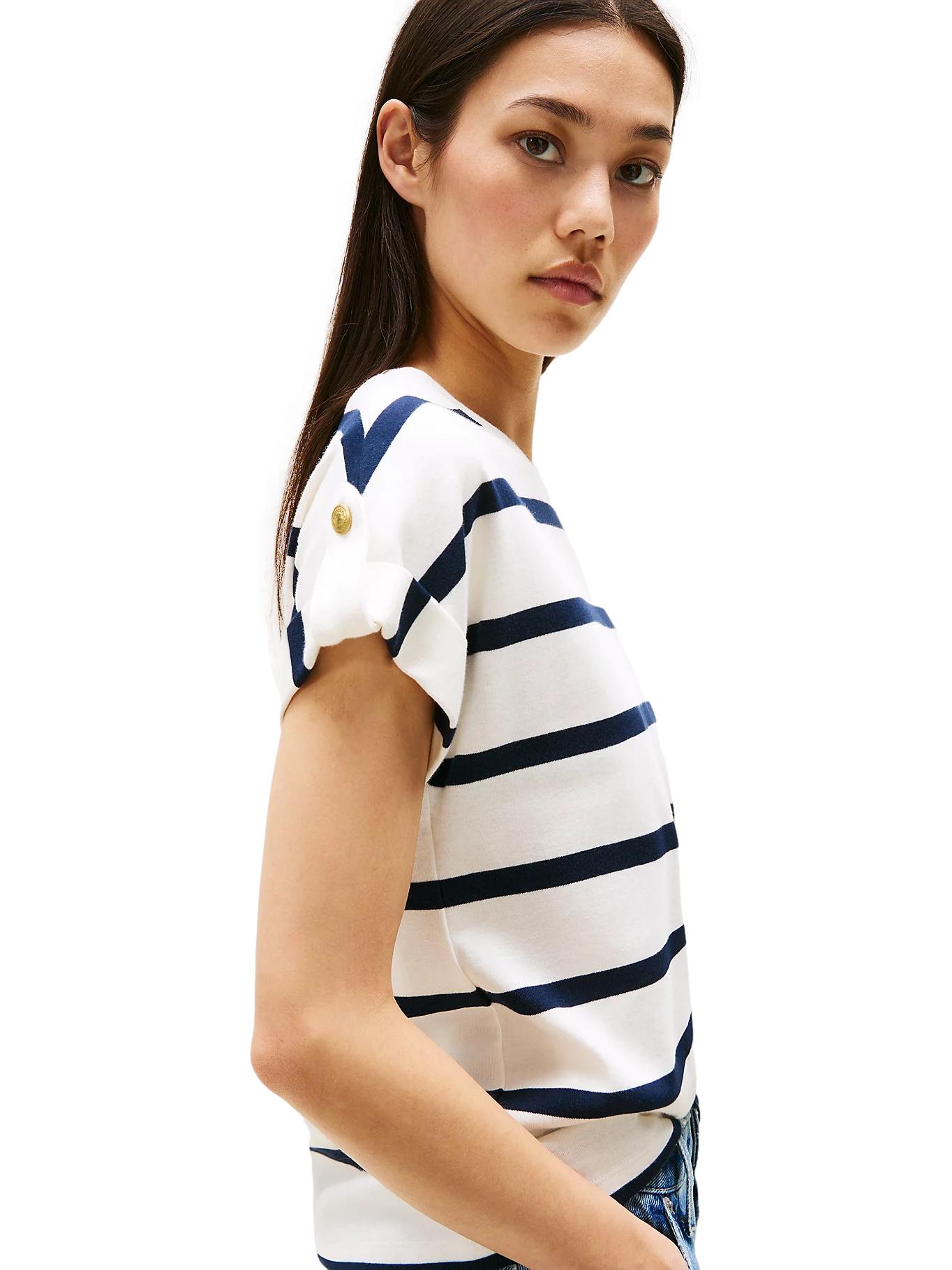 Tommy Hilfiger GOLD BUTTON MDRN C-NK SS TEE T-Shirt Striper