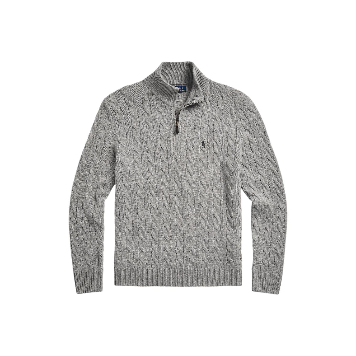 Polo Ralph Lauren Cable-Knit Wool-Cashmere Sweater Genser Grå - chrismoa.no