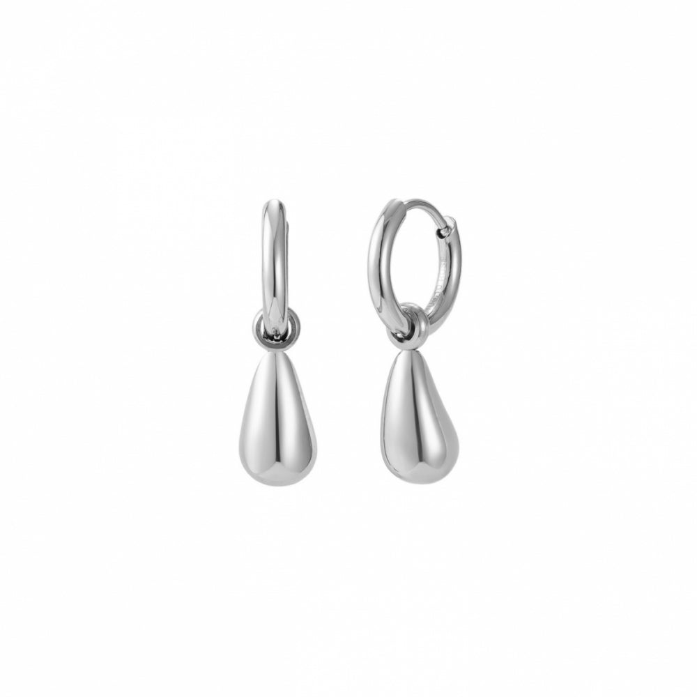 Bud to Rose Mini Drop Hoop Silver Øredobber Sølv