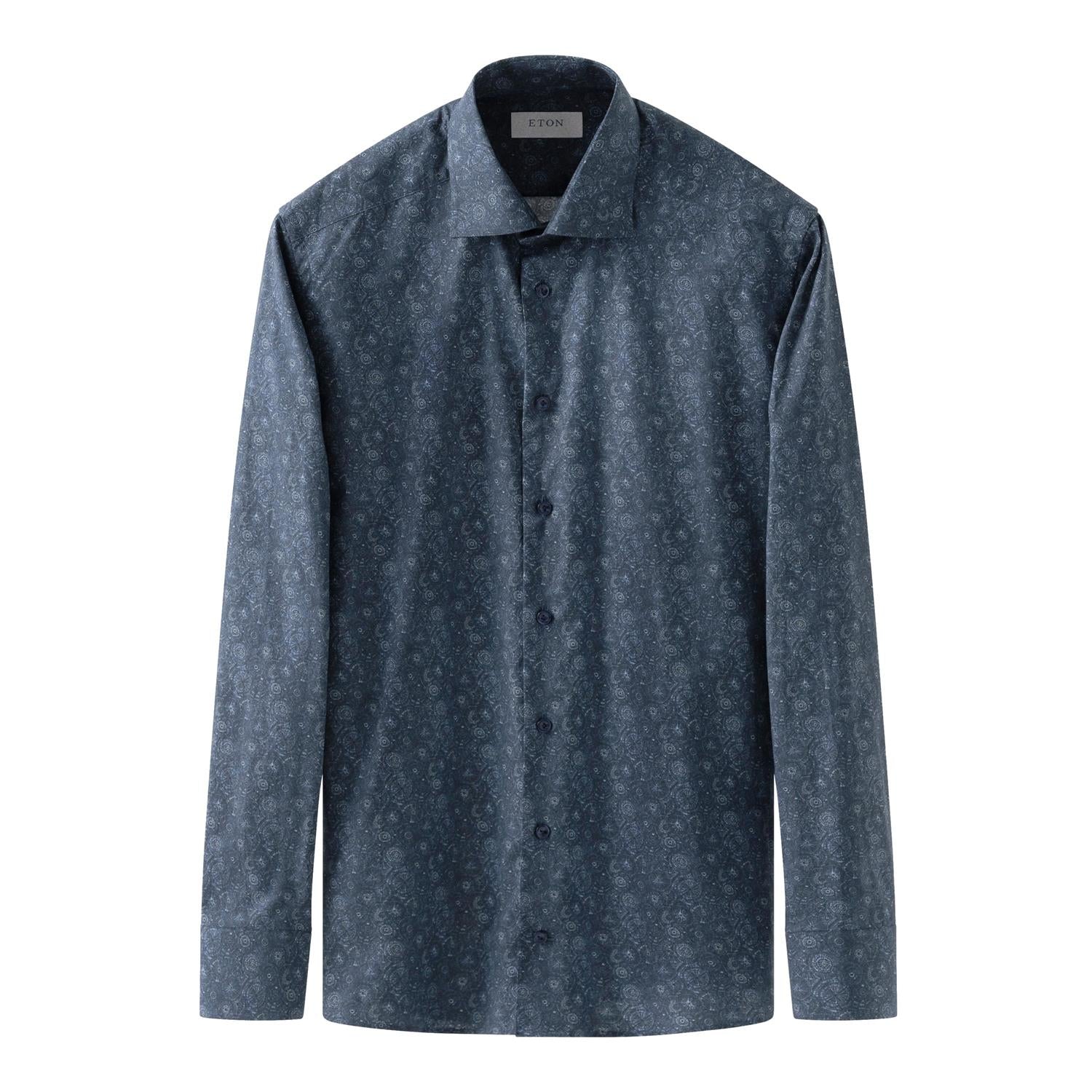 Eton Motif Signature Twill Shirt Contemporary Fit Skjorte Mønster - chrismoa.no